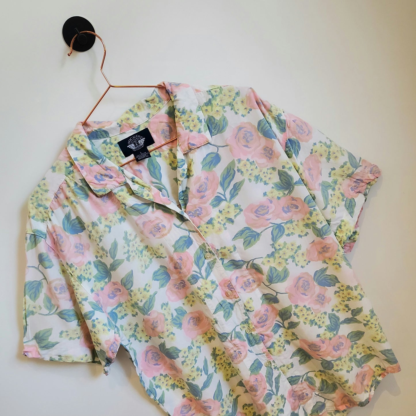 Vintage Rose Print Floral Shirt | Size 14