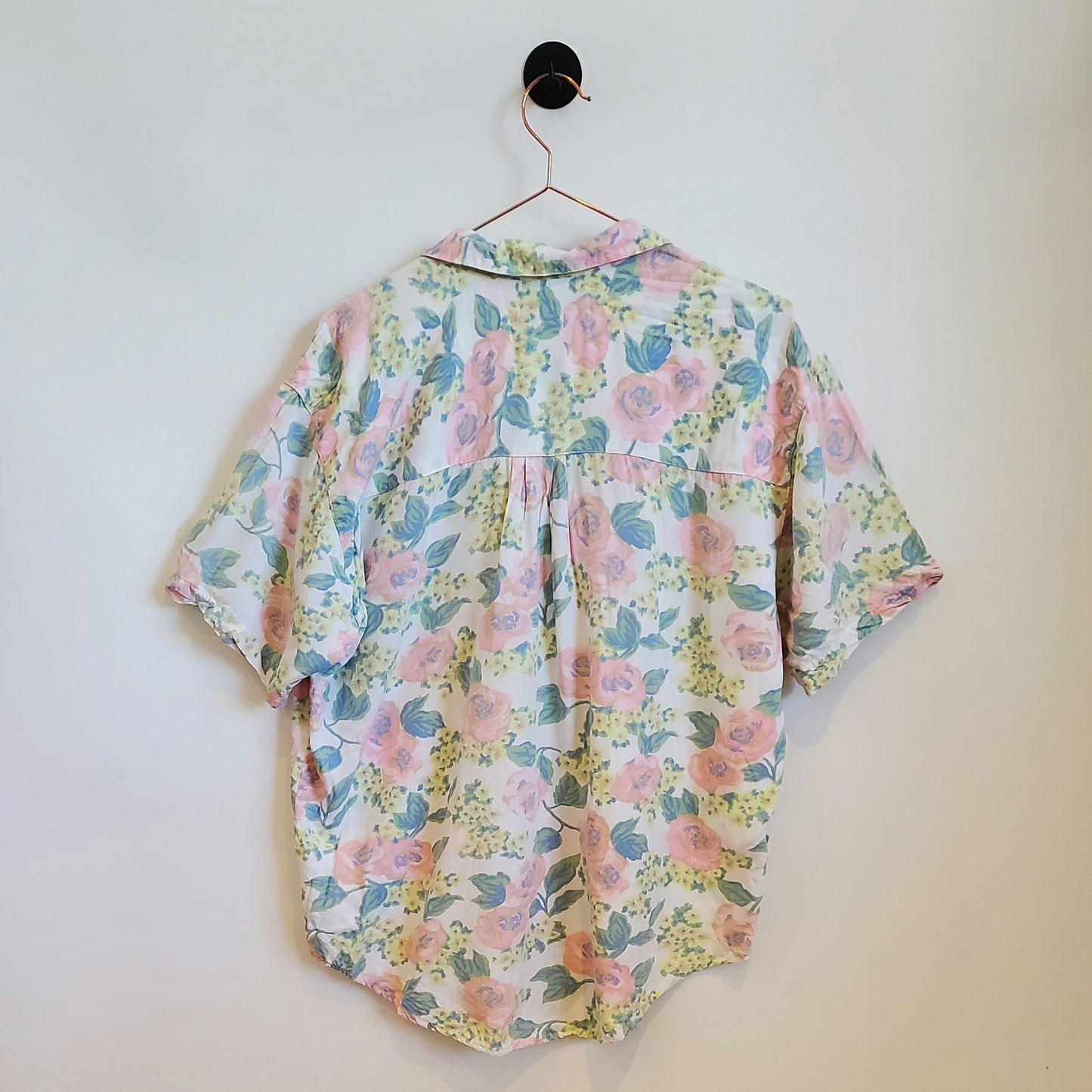 Vintage Rose Print Floral Shirt | Size 14