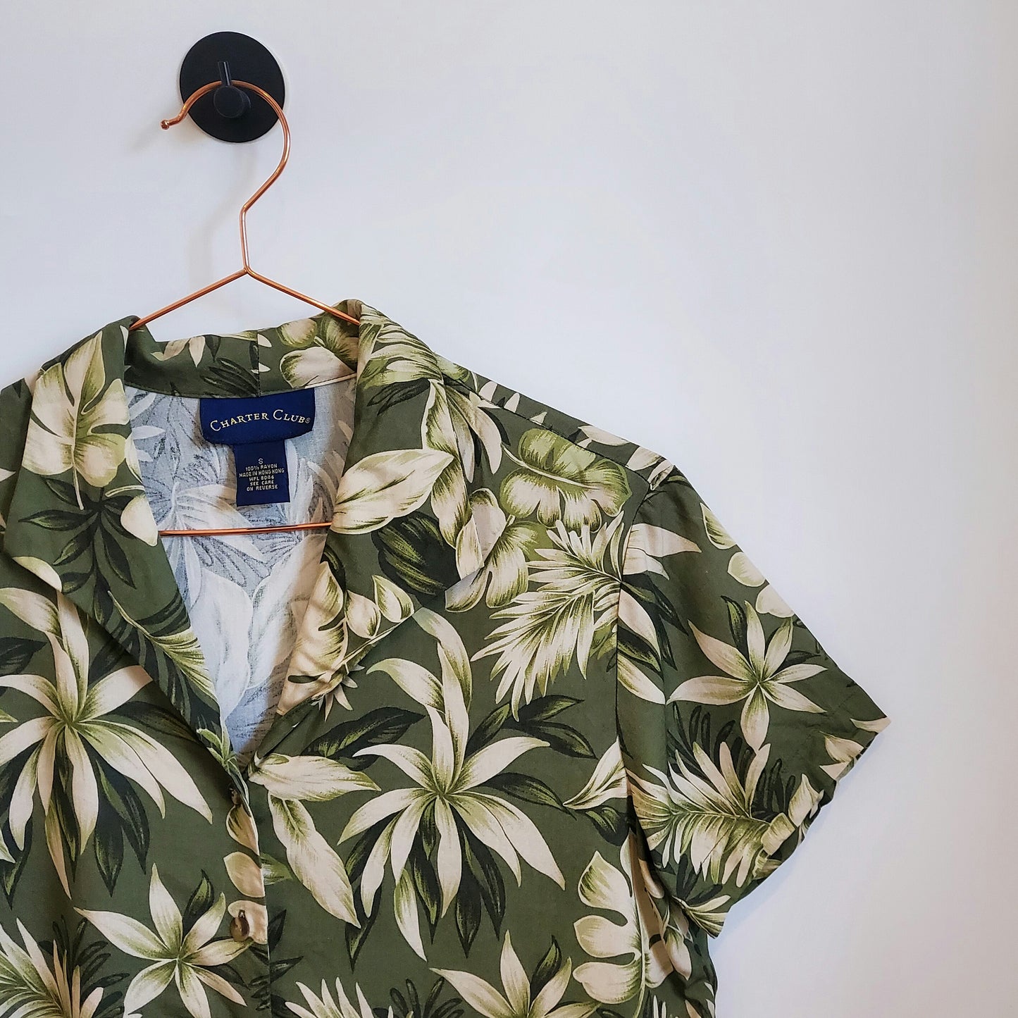 Vintage 80s Boho Floral Hawaiian Beach Shirt | Size 8