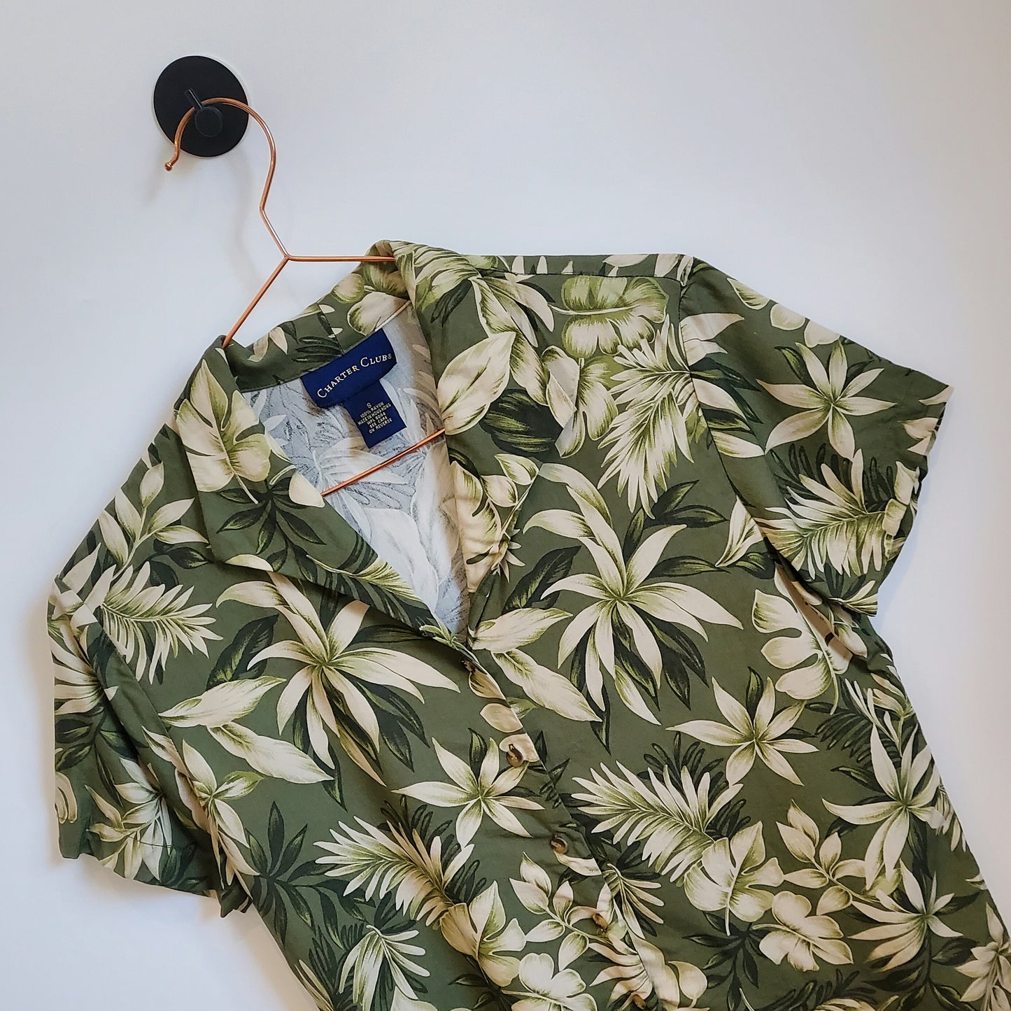 Vintage 80s Boho Floral Hawaiian Beach Shirt | Size 8