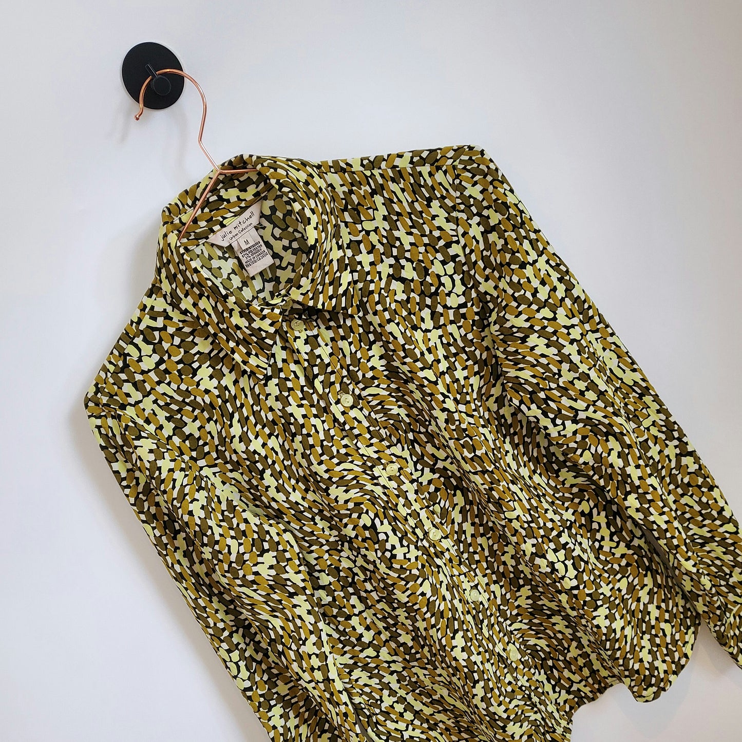 Vintage 80s Abstract Funky Print Blouse | Size 8