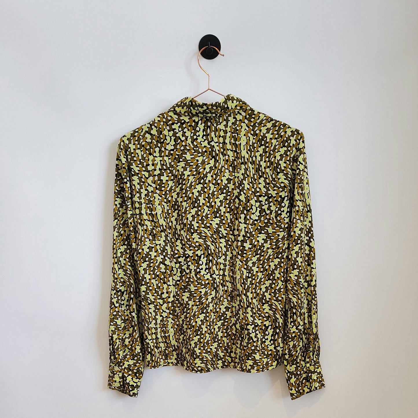 Vintage 80s Abstract Funky Print Blouse | Size 8