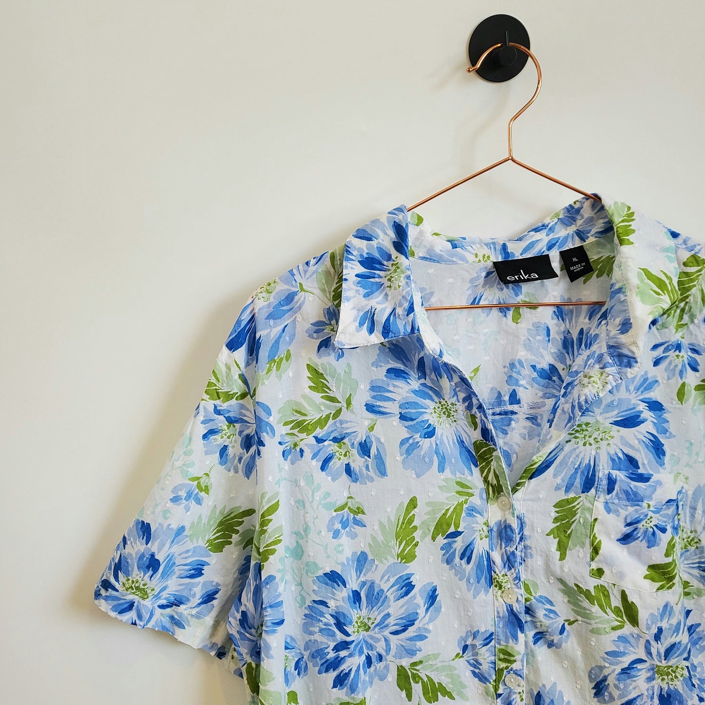 Vintage 90s Floral Short Sleeve Blouse | Size 14