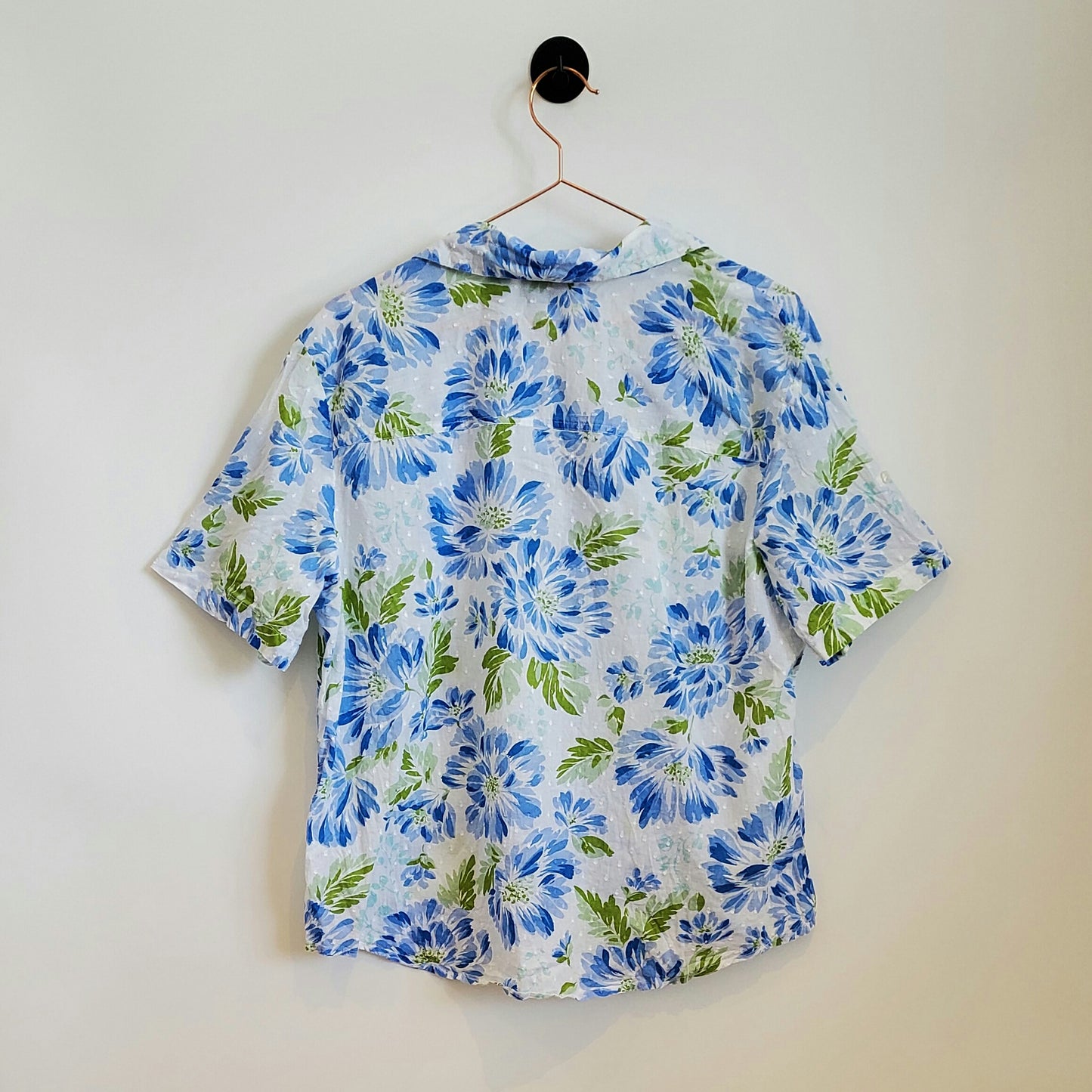 Vintage 90s Floral Short Sleeve Blouse | Size 14