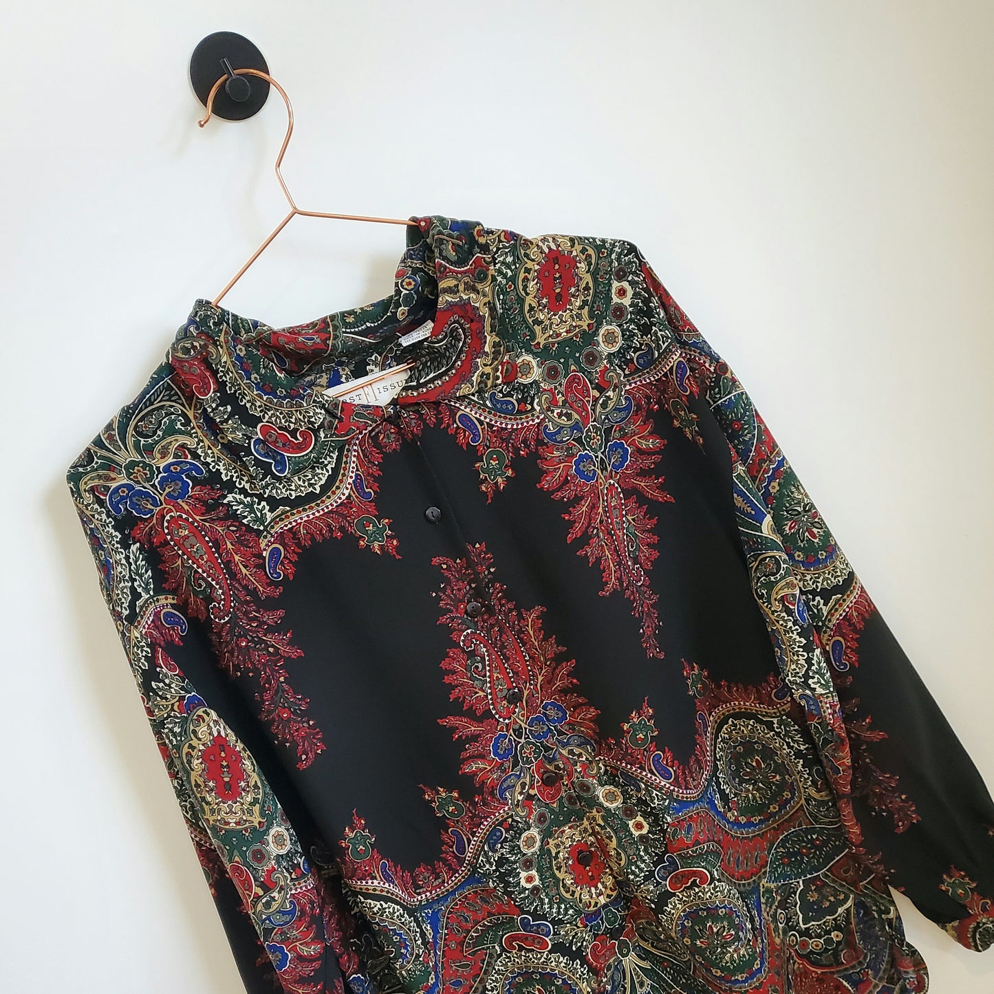 Vintage Floral Paisley Print Shirt | Size 14