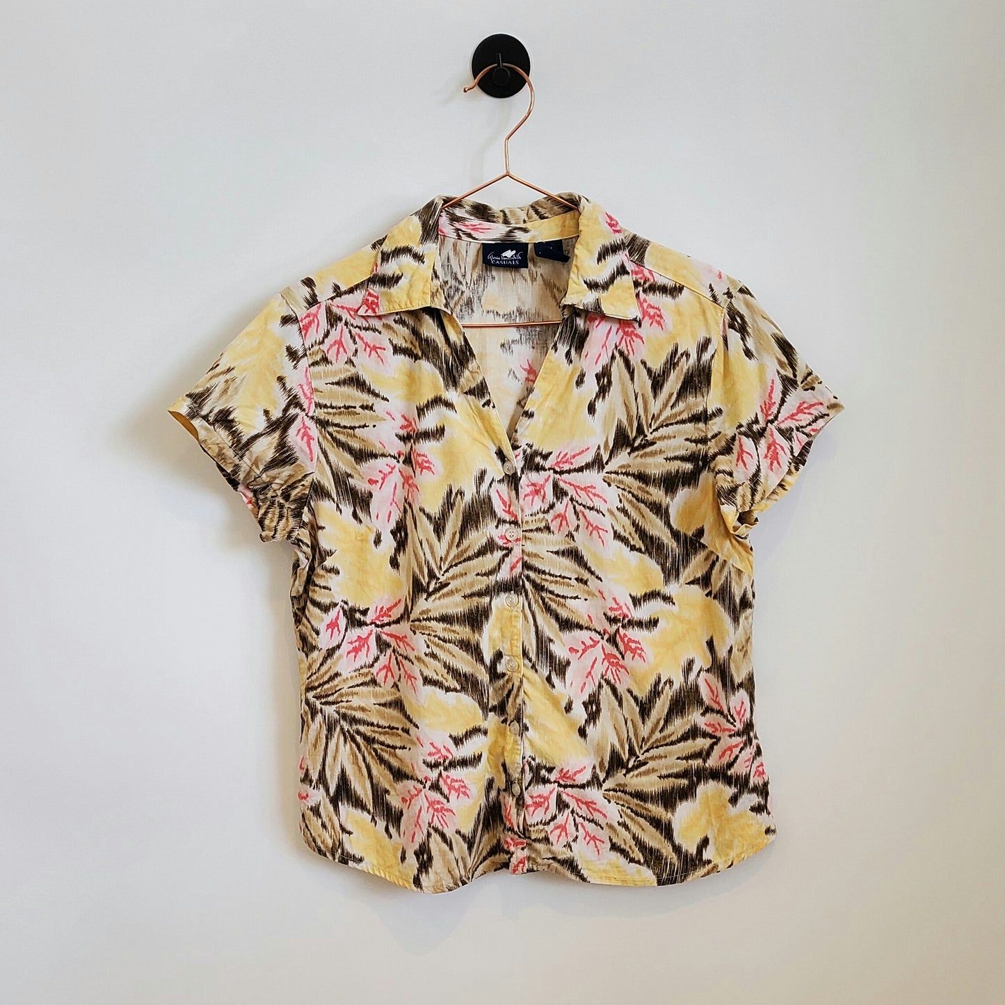 Vintage 90s Fitted Floral Hawaiian Shirt | Size 10