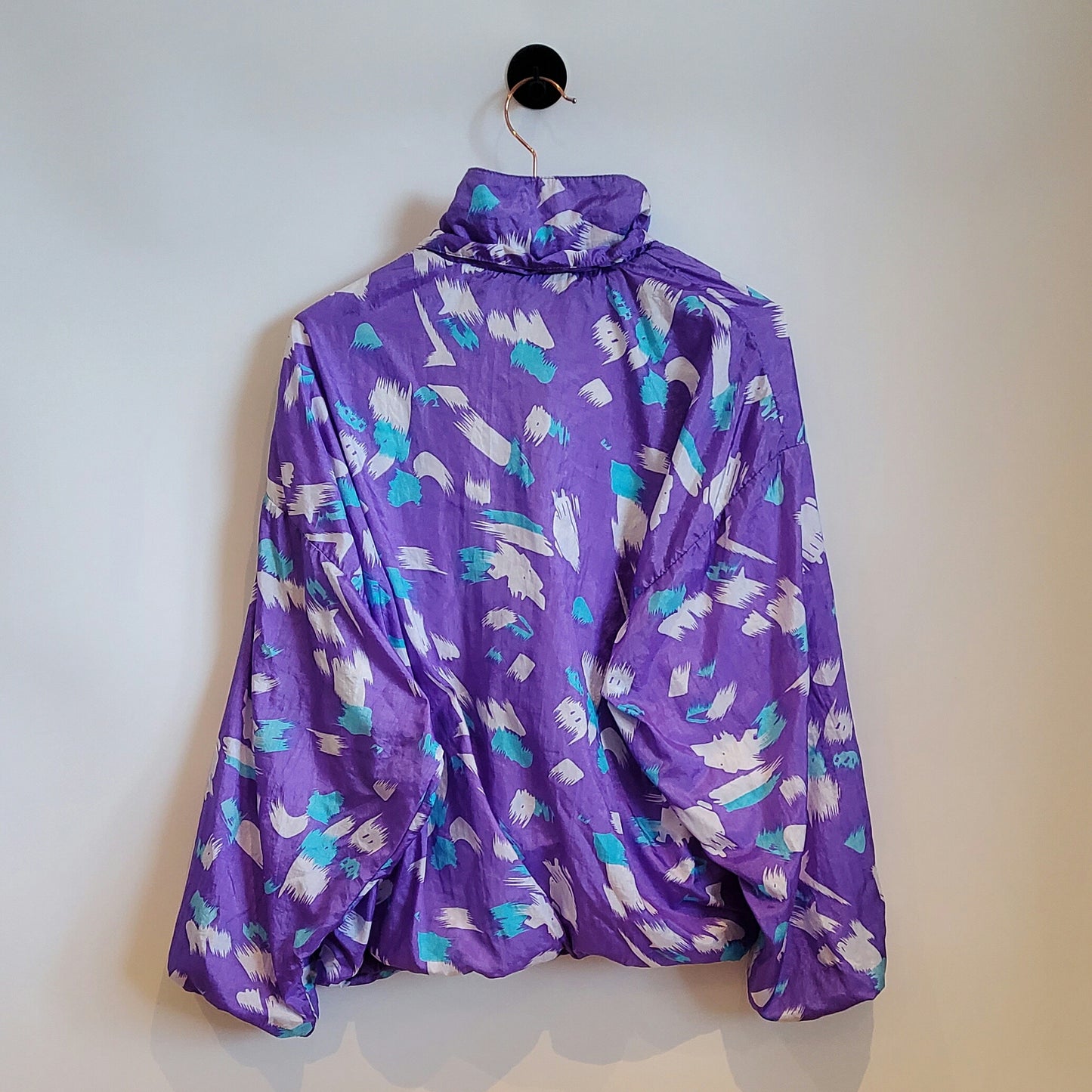 Vintage 80s Crazy Pattern Windbreaker Jacket | Size M