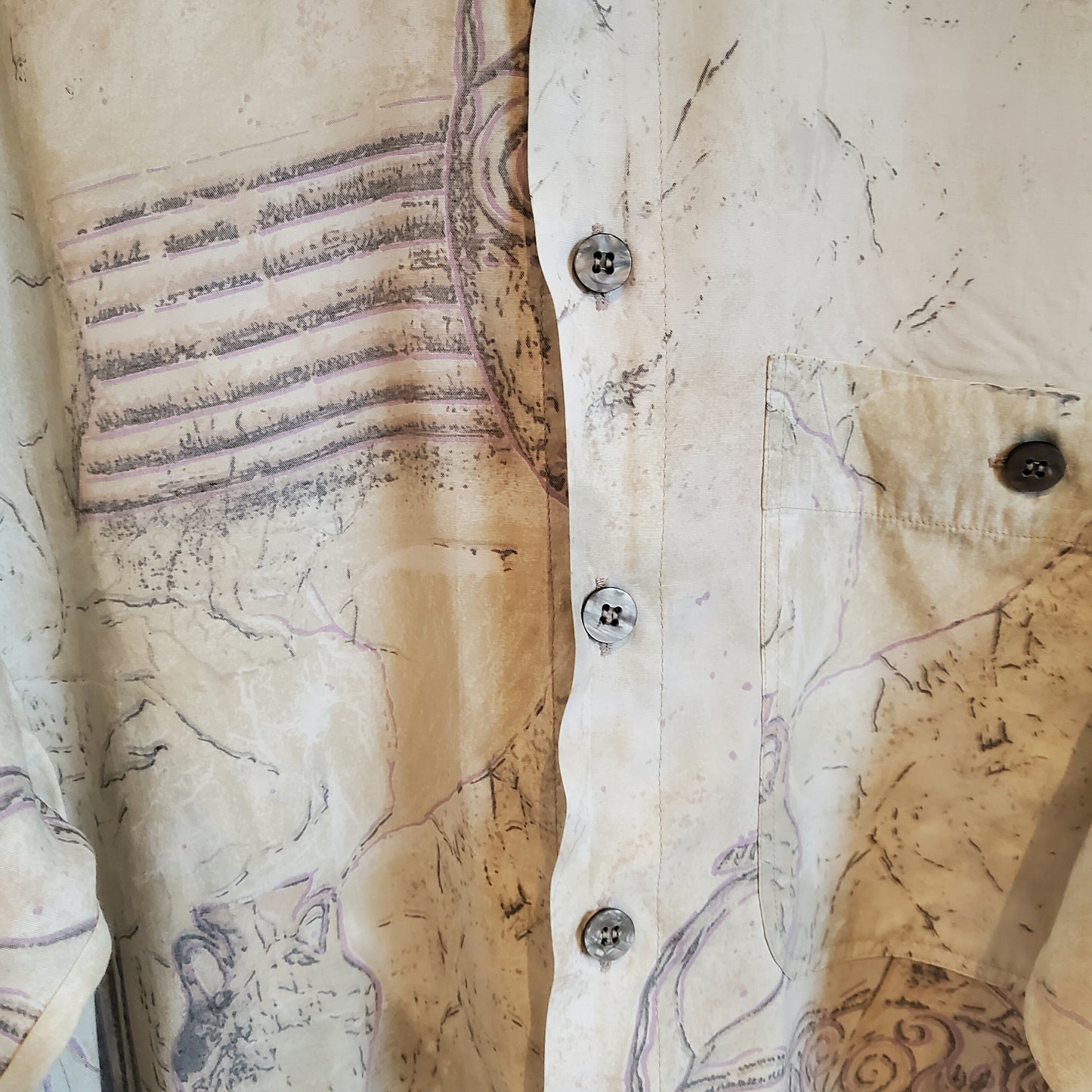 Men's Vintage 90s Funky Pattern Festival Shirt | Size M