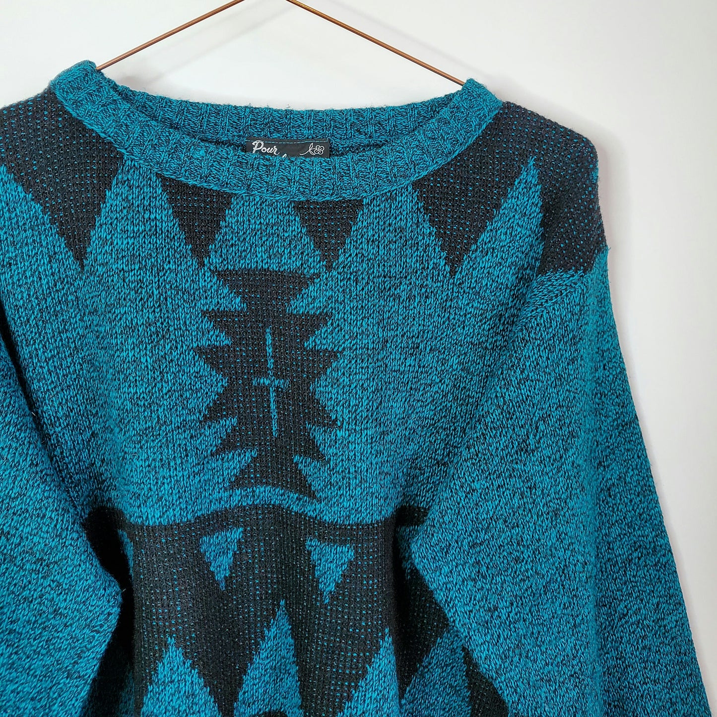 Vintage 90s Abstract Pattern Knit Jumper | Size 12