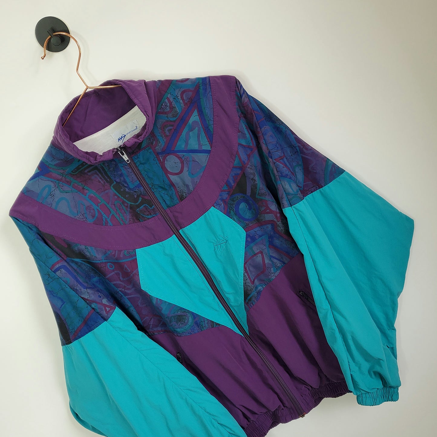 Vintage 90s Funky Print Windbreaker Jacket | Size S