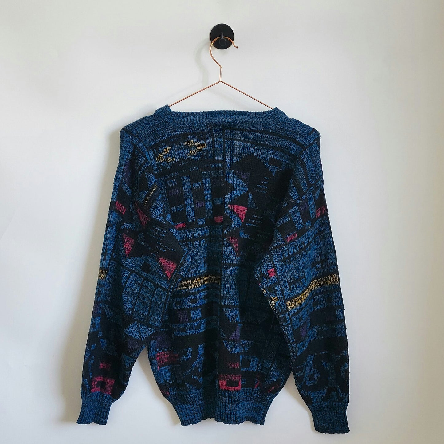 Vintage 80s Funky Pattern Knit Jumper | Size M