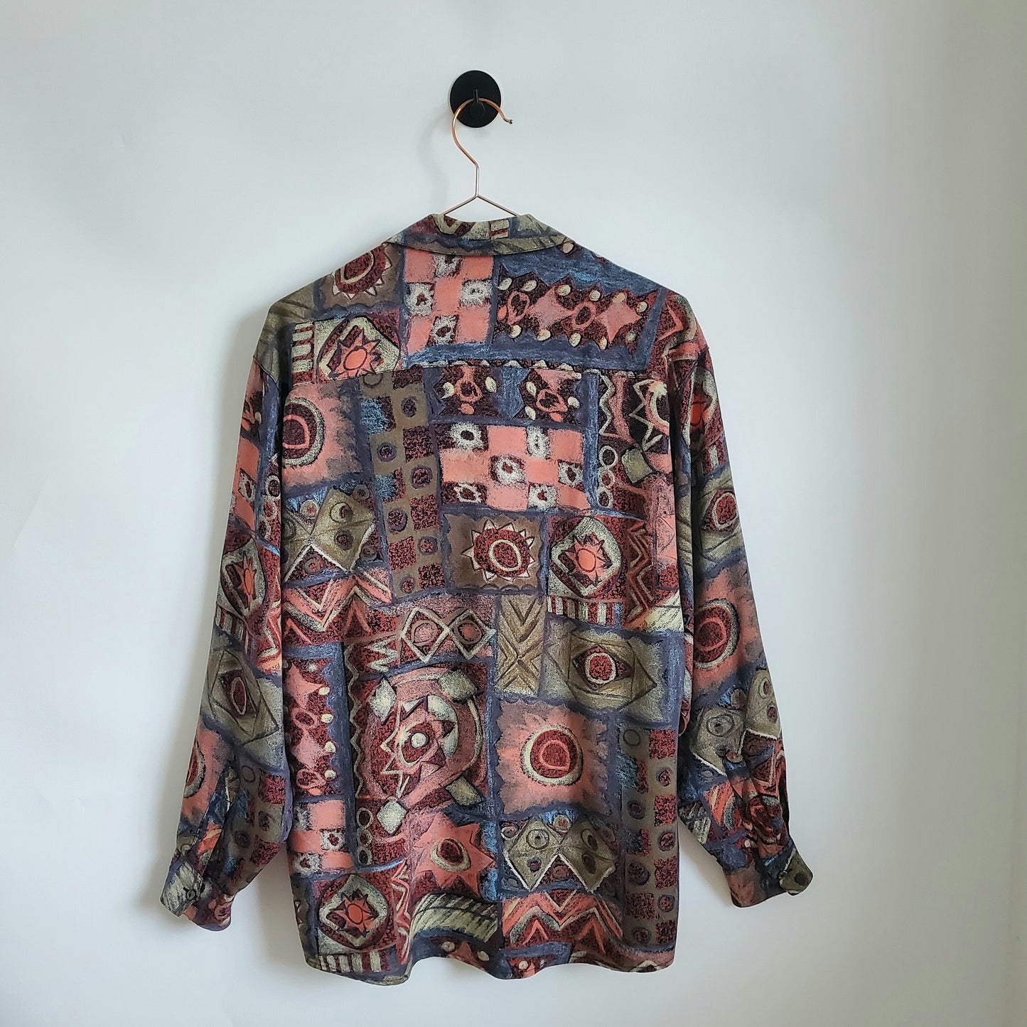 Vintage 90s Funky Pattern Festival Shirt | Size M