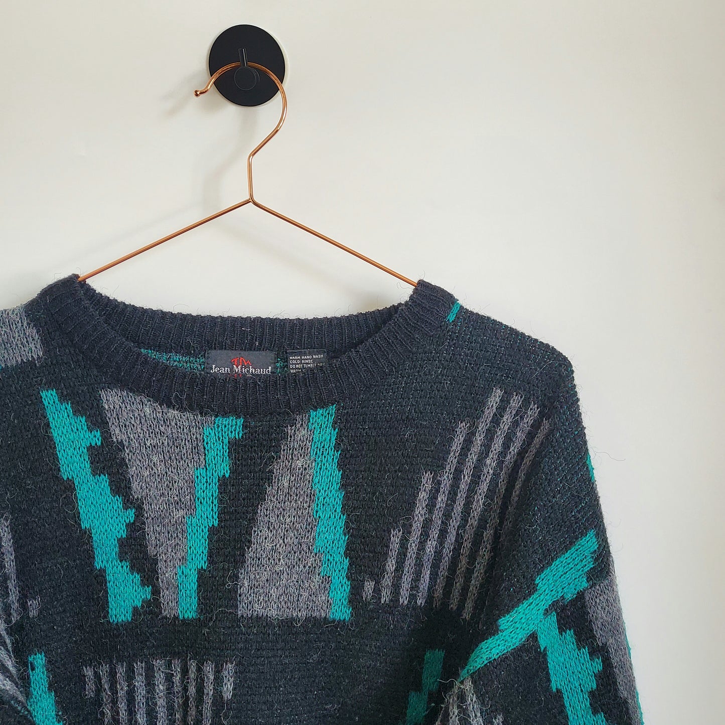 Vintage 90s Funky Pattern Knit Jumper | Size S