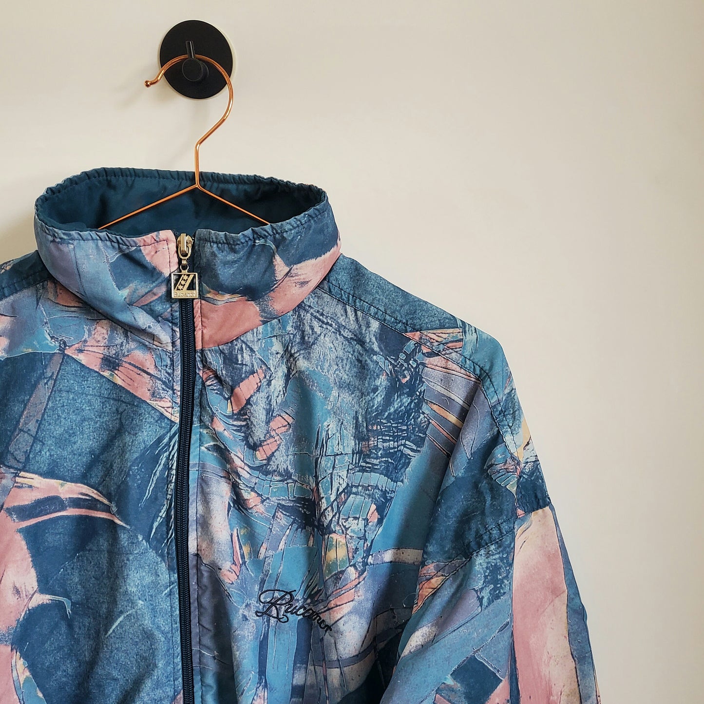 Vintage 90s Funky Pattern Windbreaker Jacket | Size M