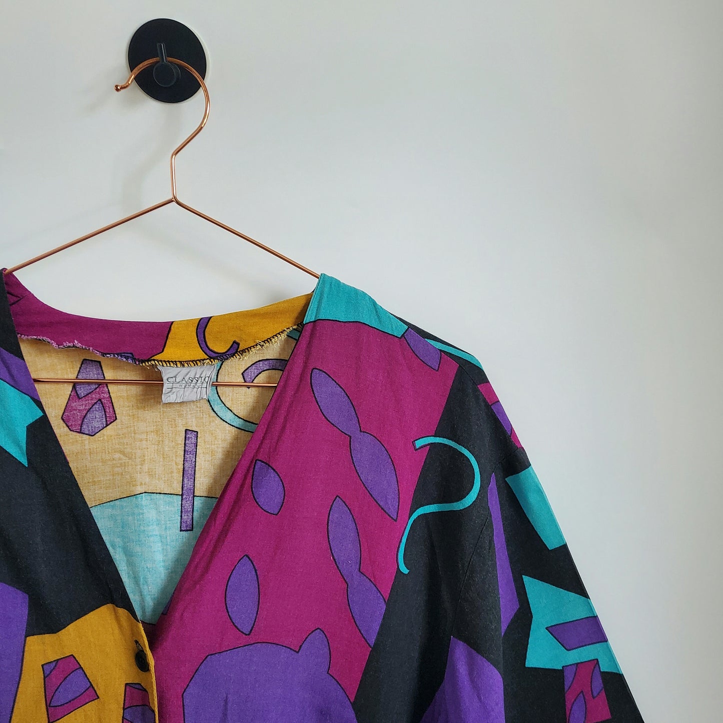 Vintage 80s Funky Pattern Top | Size 14