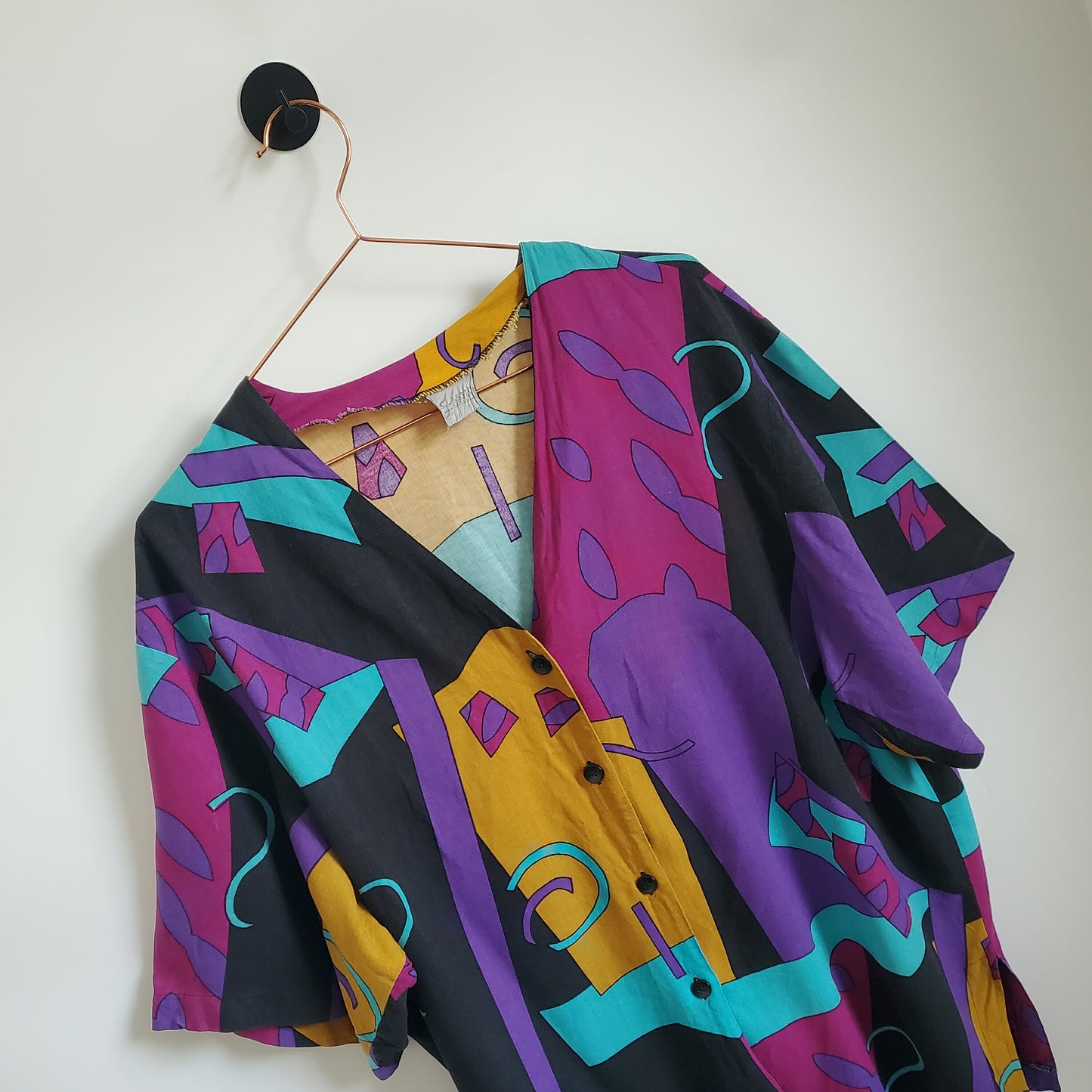 Vintage 80s Funky Pattern Top | Size 14