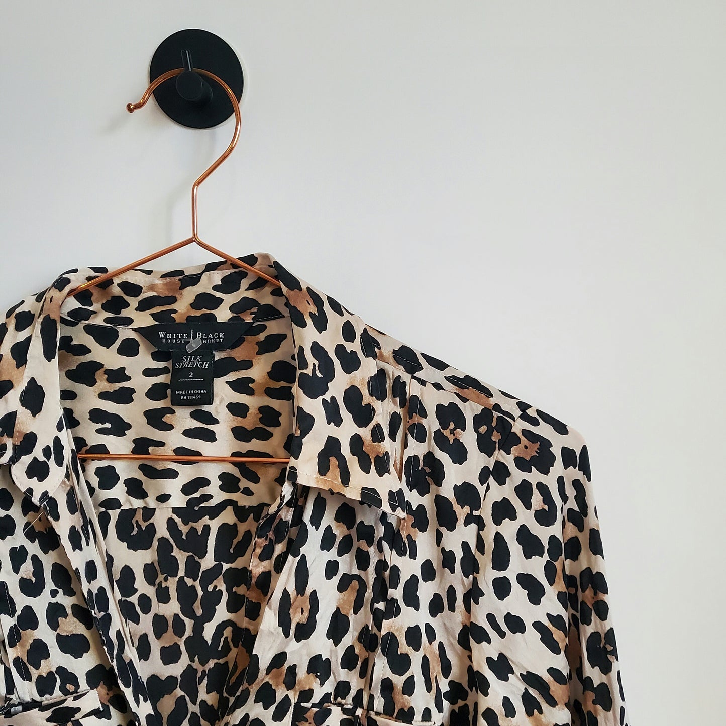 Vintage Y2K Leopard Print Satin Blouse | Size 8