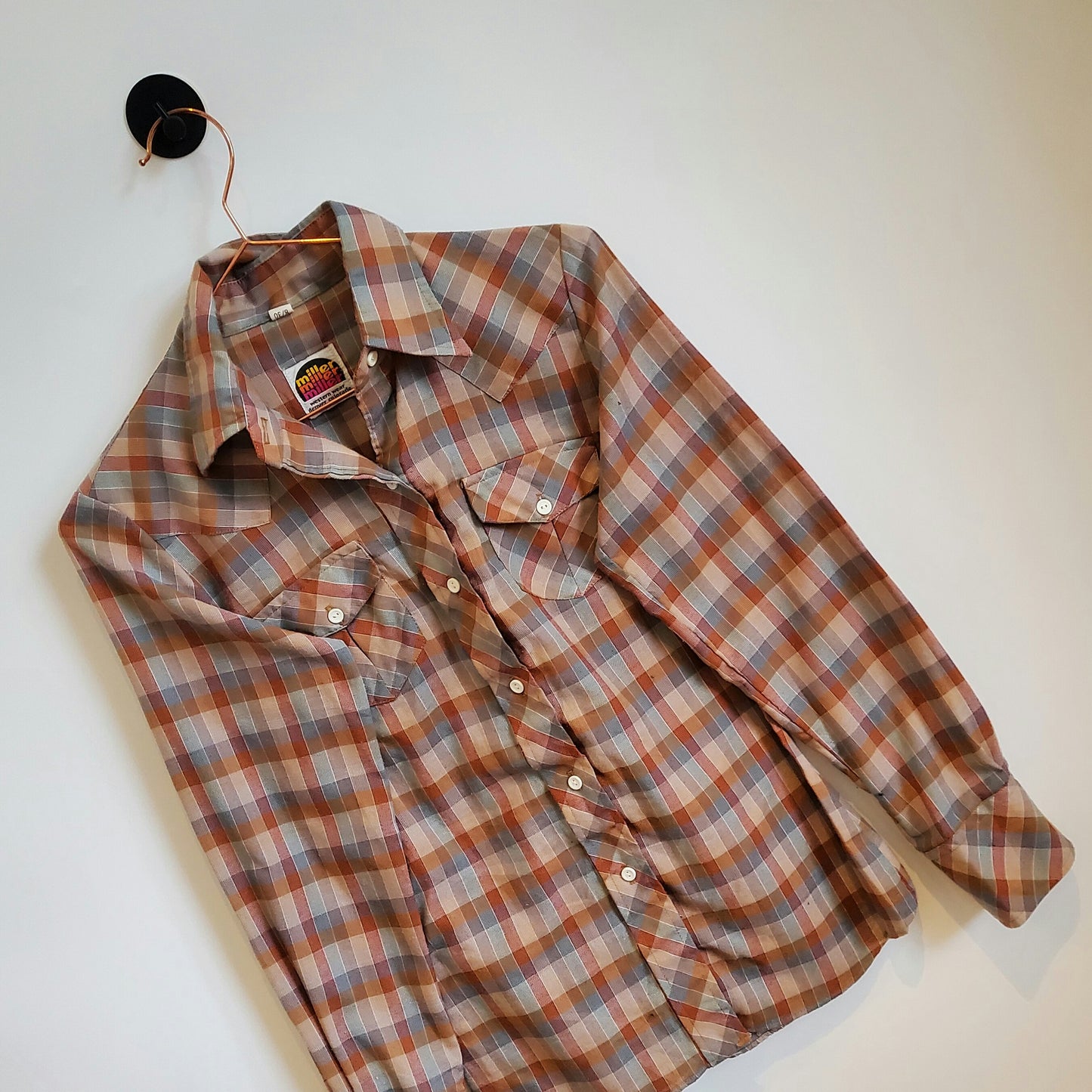 Vintage 70's Checked Boho Western Shirt | Size 6