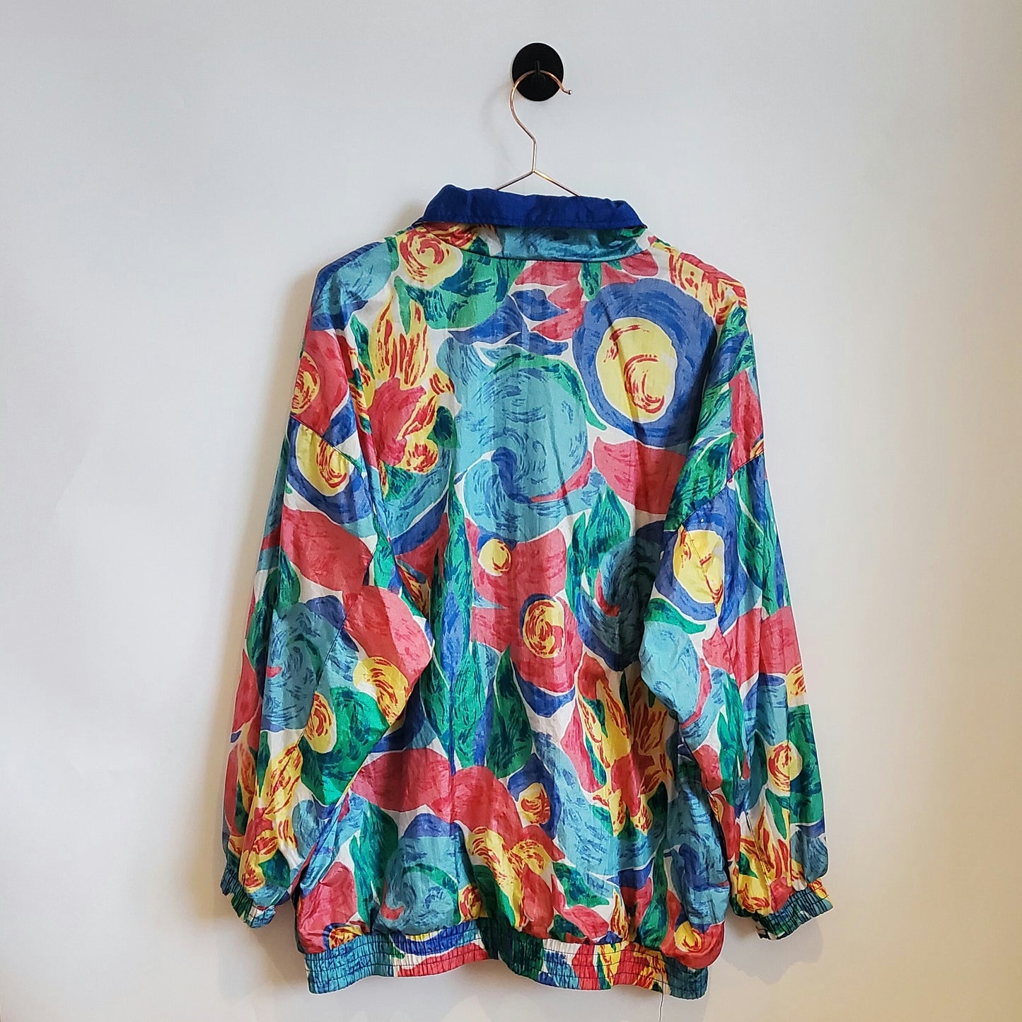 Vintage 80s Floral Print Windbreaker Jacket | Size 18