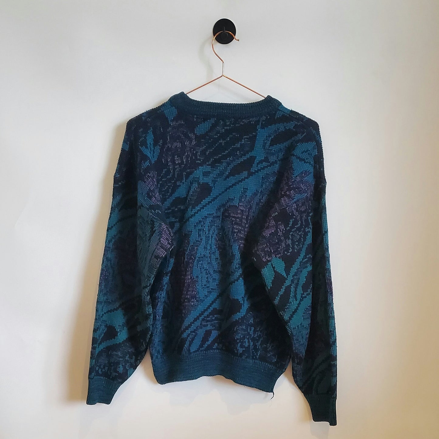 Vintage 80s Funky Pattern Knitted Jumper | Size M