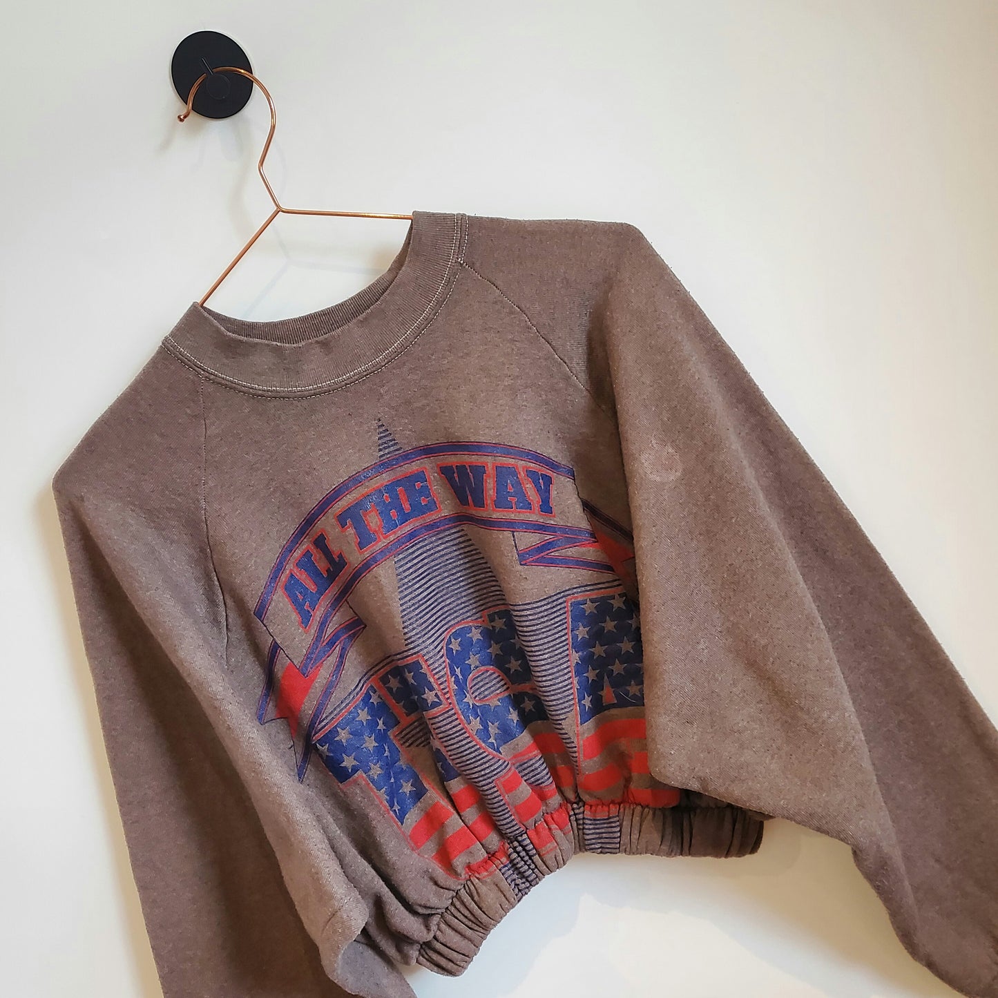 Vintage 90s Reworked Varsity Crop Sweatshirt | Size 10