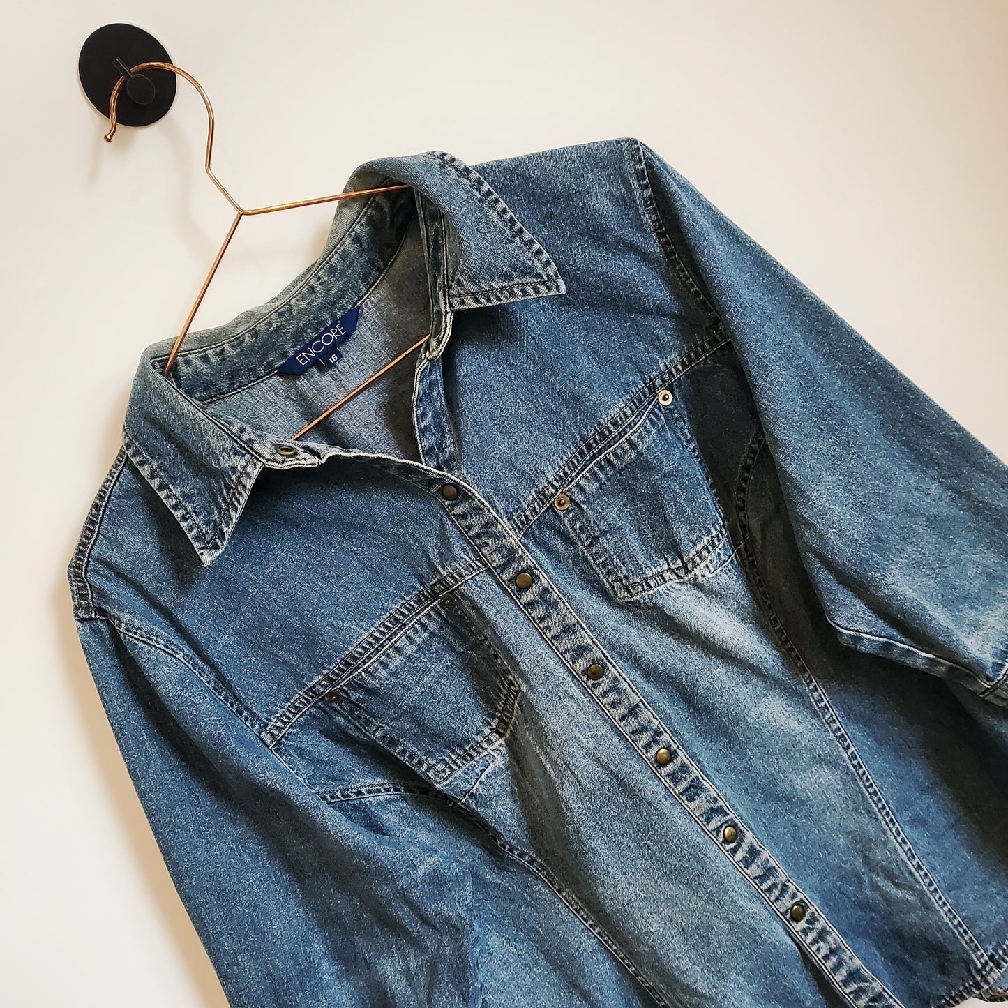 Vintage 90s Denim Shirt | Size 16