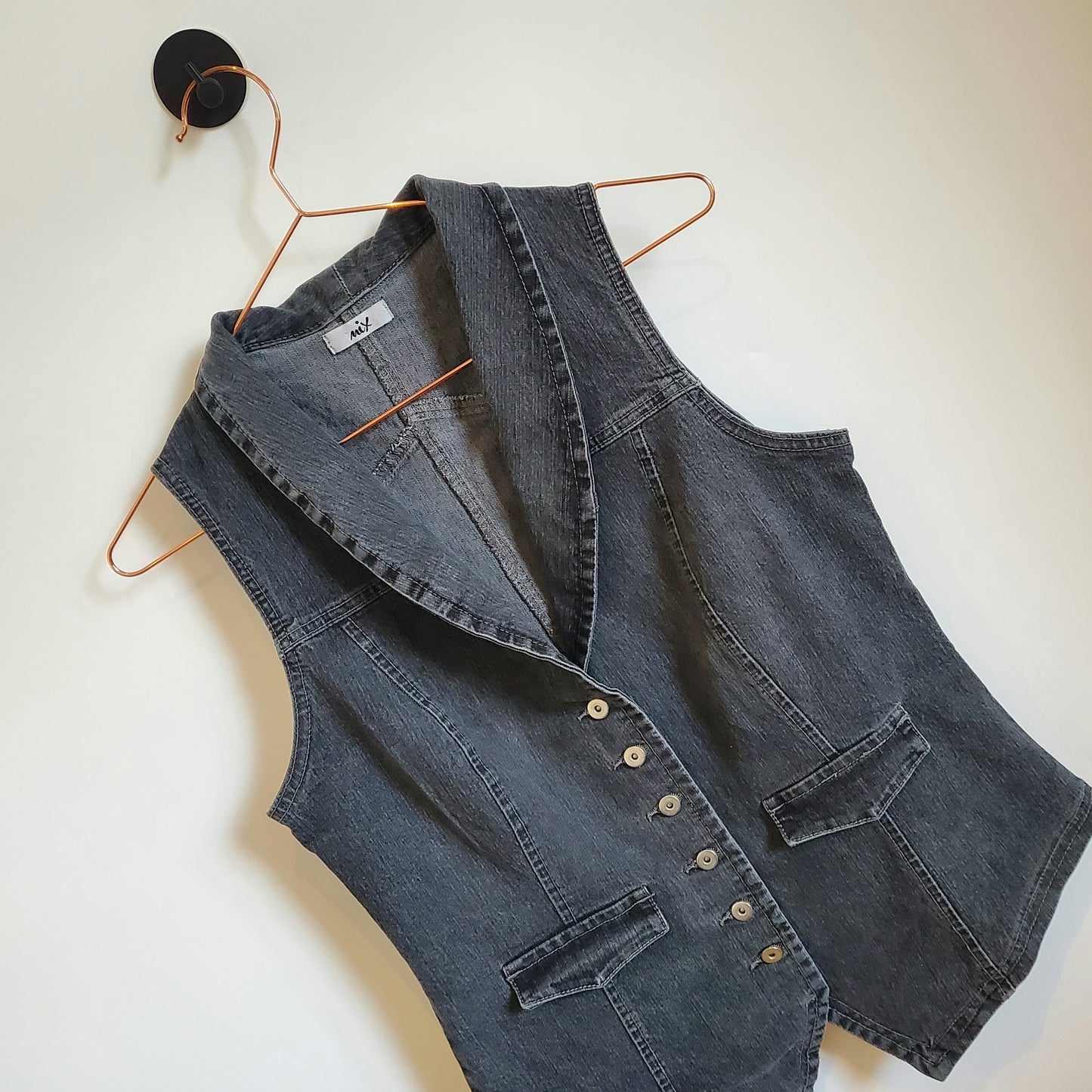 Vintage 90s Denim Waistcoat | Size 12