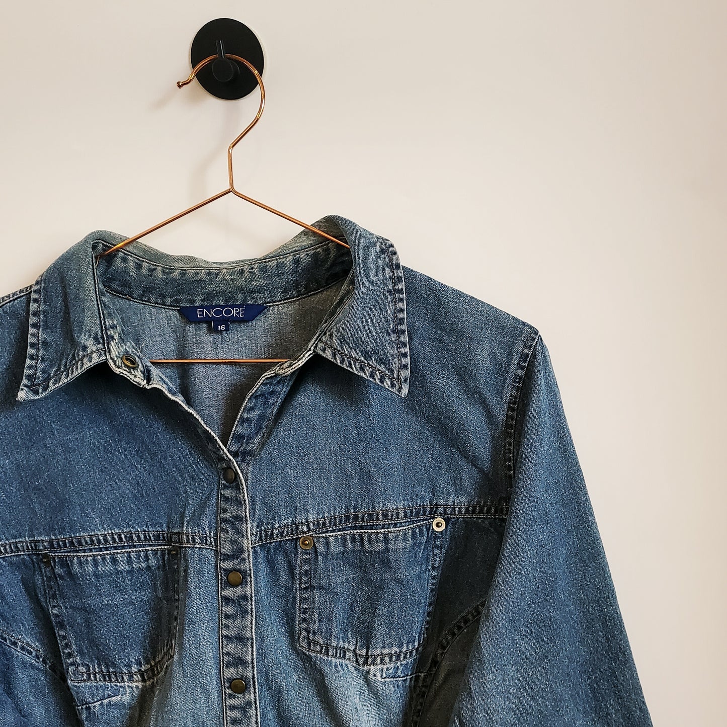 Vintage 90s Denim Shirt | Size 16