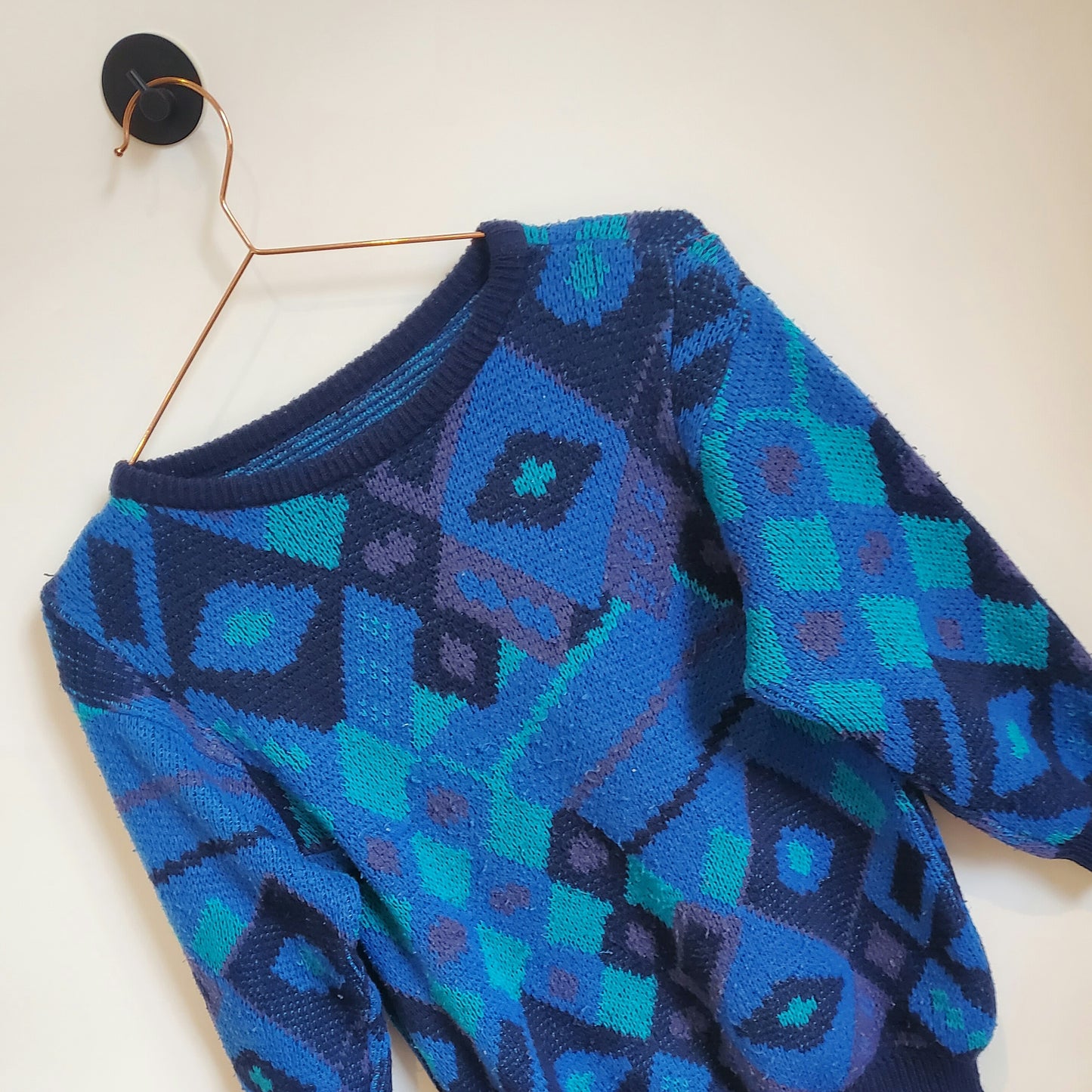 Vintage 80s Funky Pattern Knit Jumper | Size 8