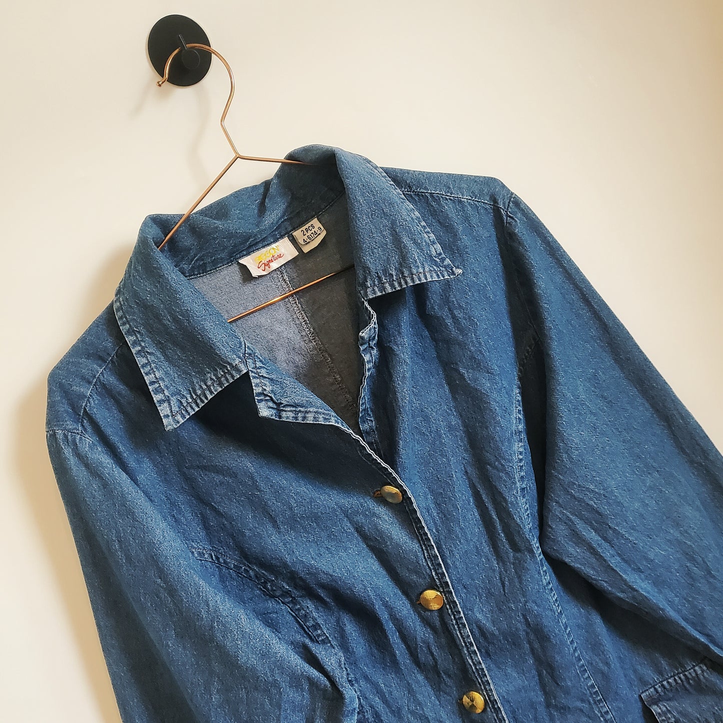 Vintage 80's Denim Shirt | Size 18