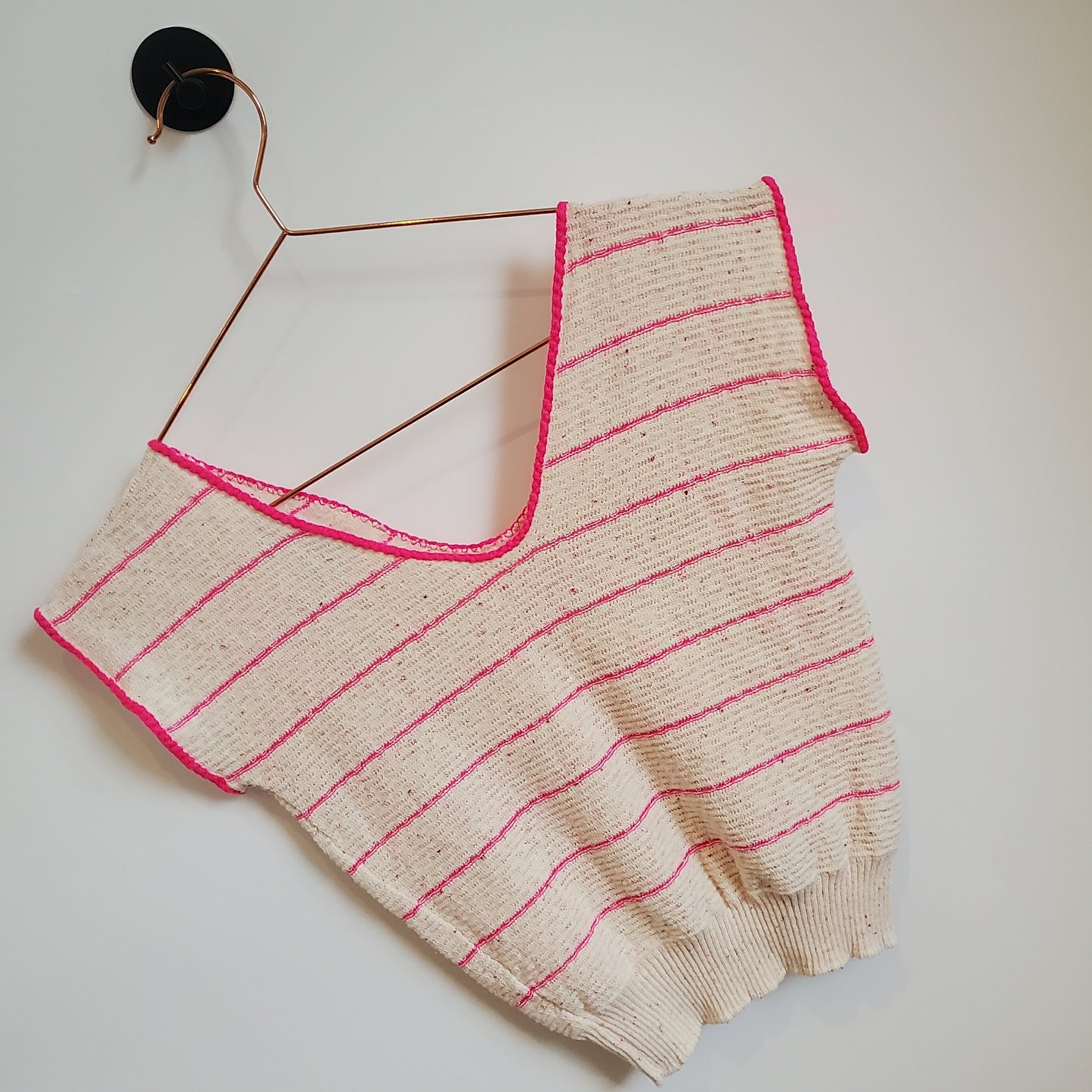 Vintage 70's Knitted Striped Crop Top | Size 6