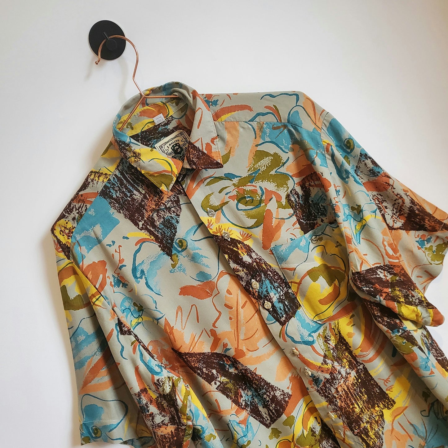 Vintage 90s Crazy Pattern Festival Shirt | Size M