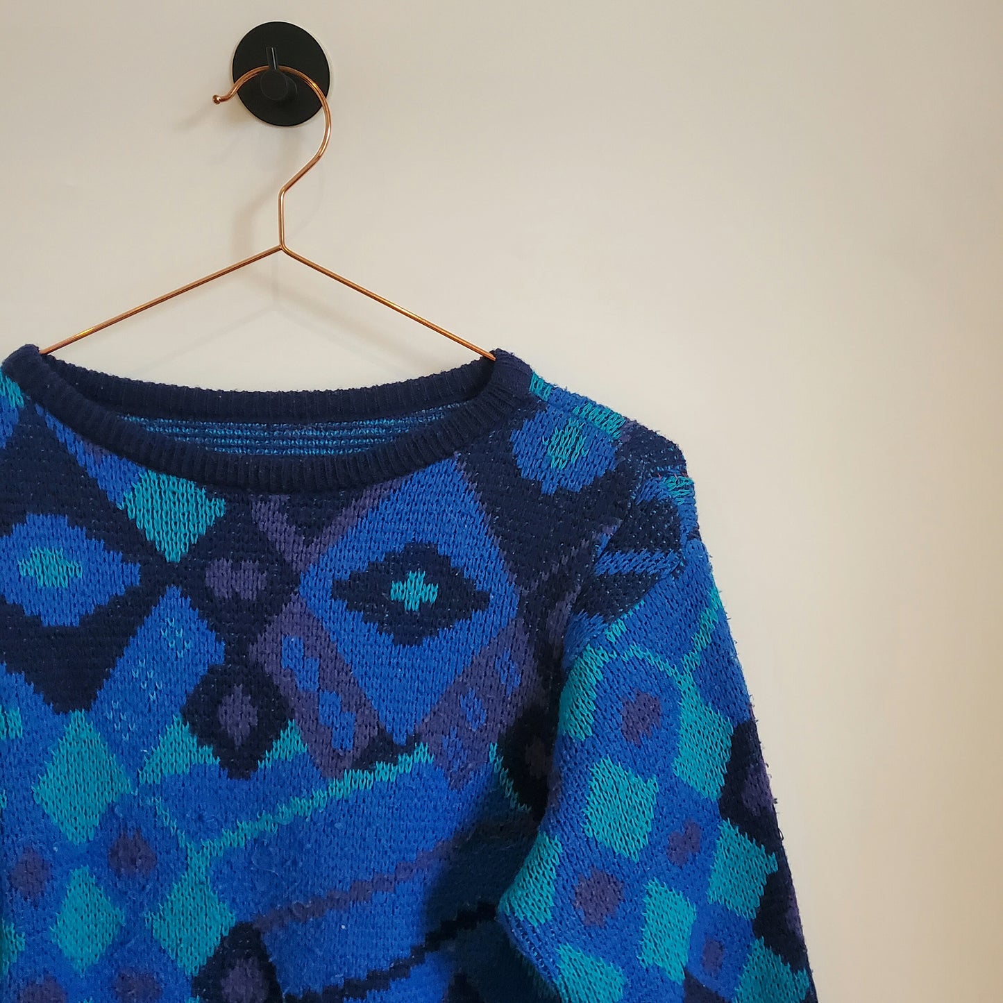 Vintage 80s Funky Pattern Knit Jumper | Size 8