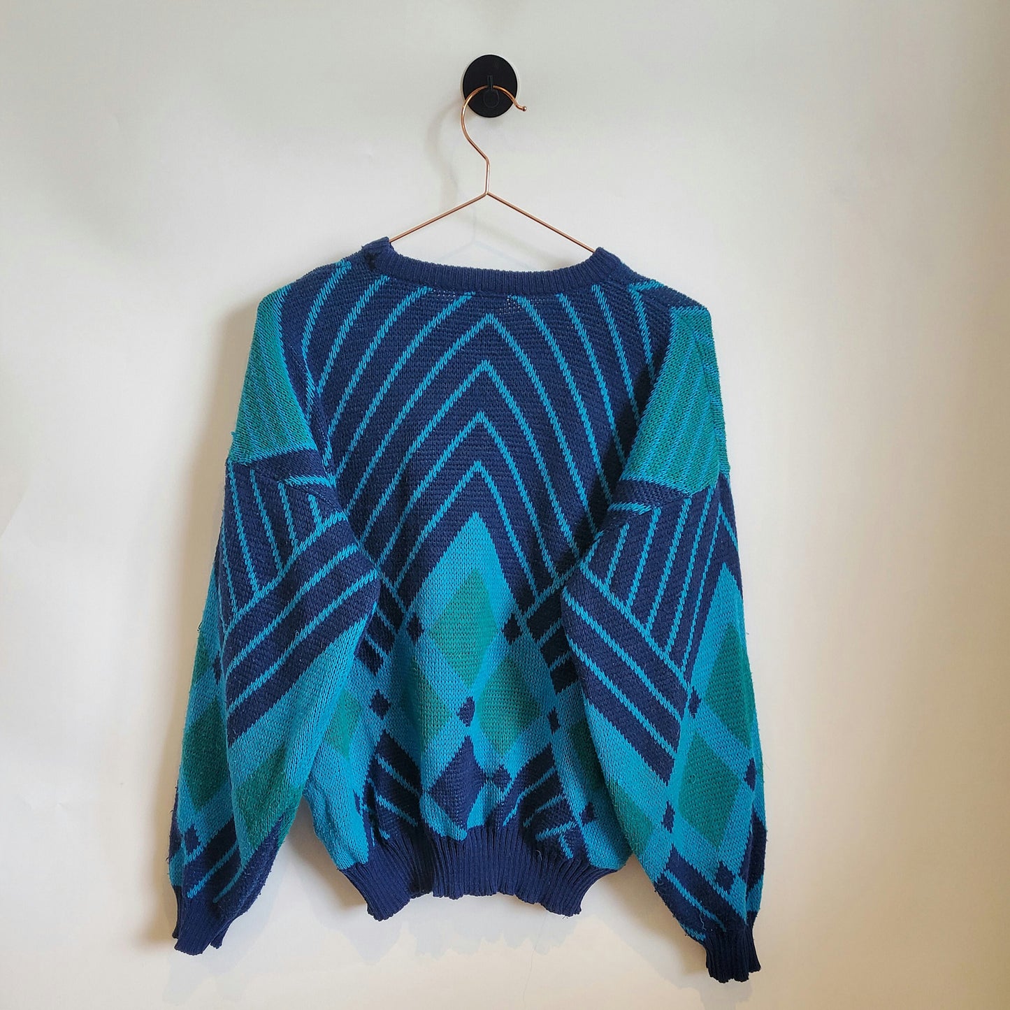 Vintage 90s Funky Pattern Knit Jumper | Size L