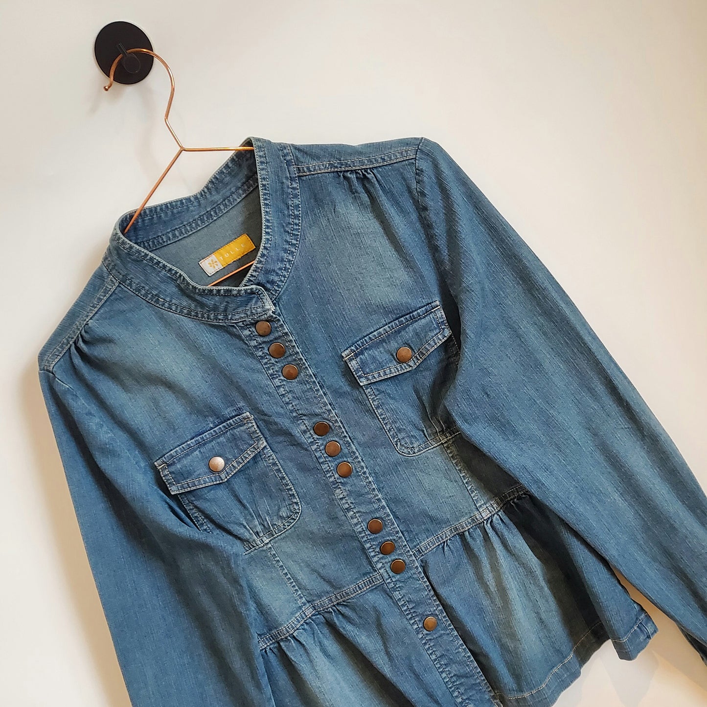 Vintage Y2K Boho Western Denim Shirt | Size 10