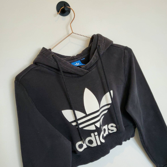 Reworked Crop Adidas Hoodie | Size 8