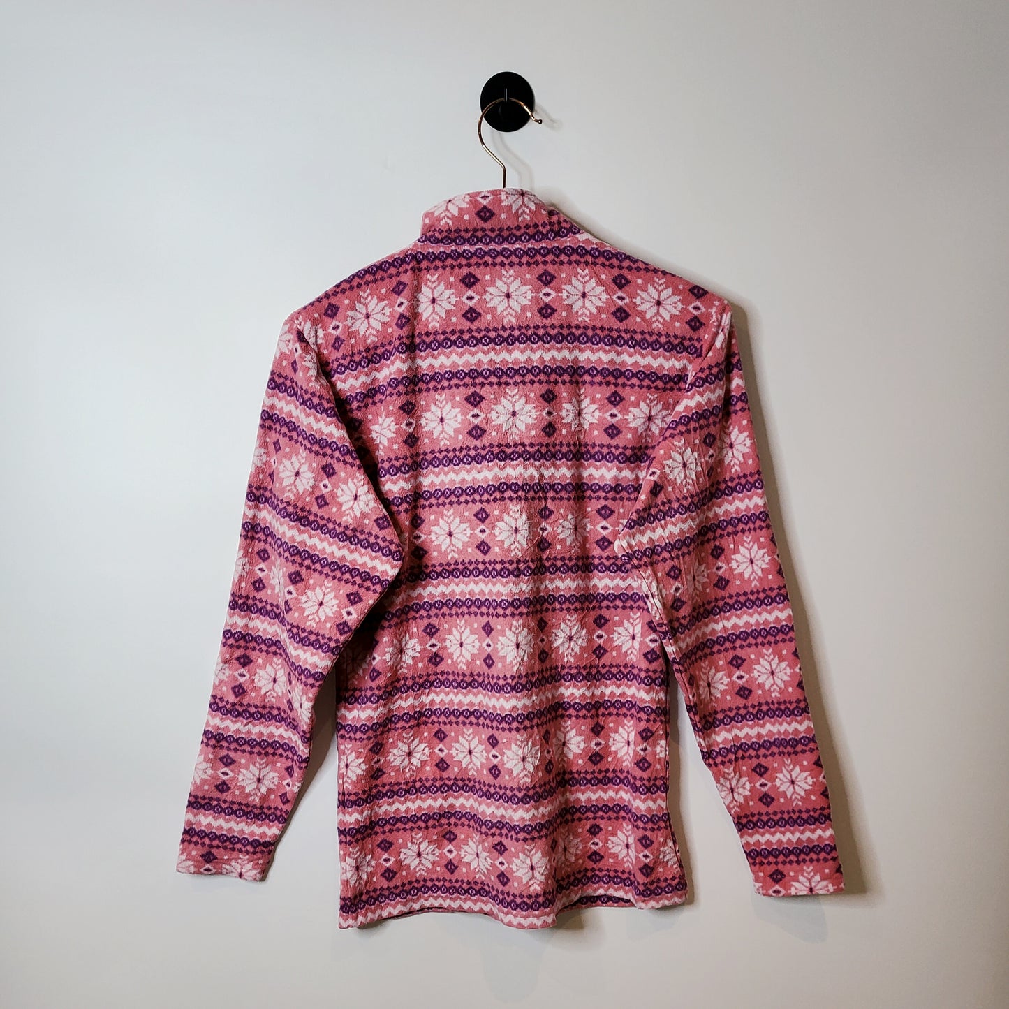 Vintage 90's Snowflake Winter Pattern Fleece Pink Size 8-10
