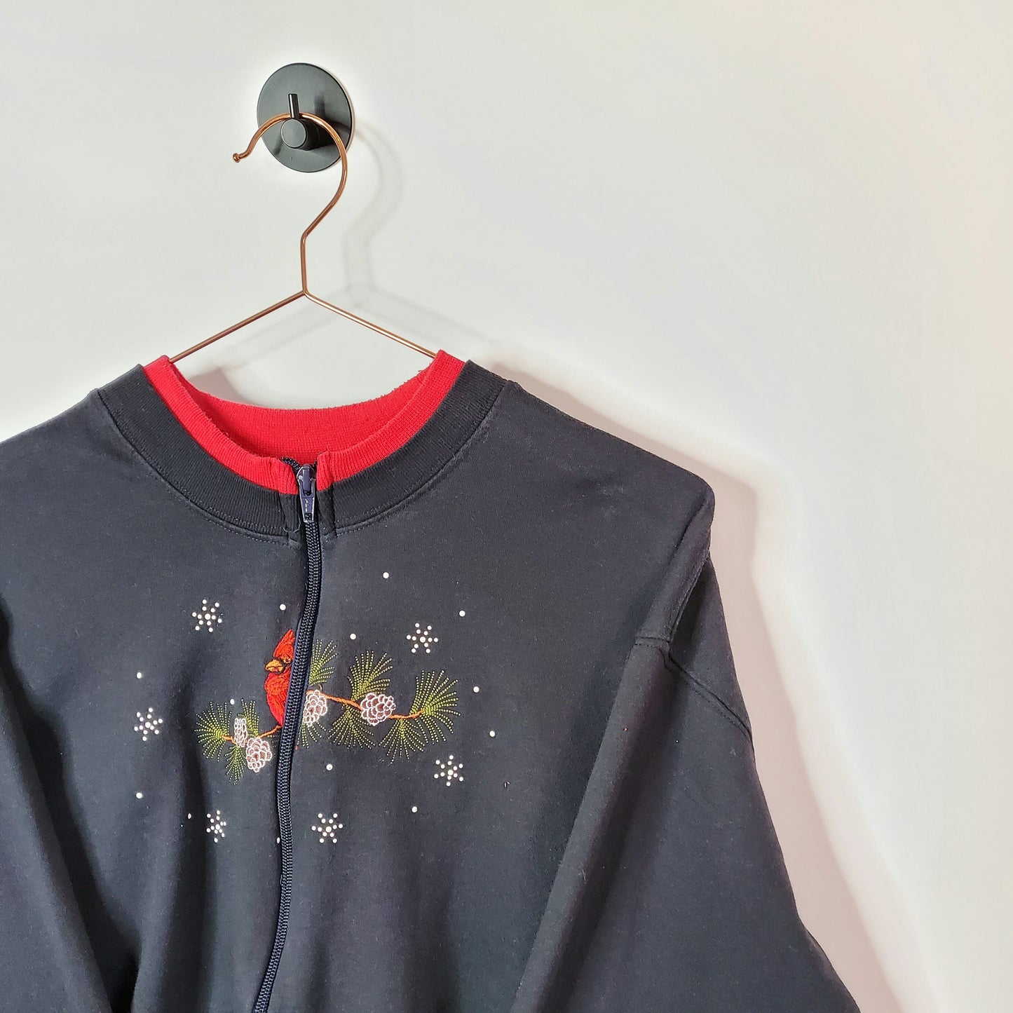 Reworked Vintage 90s Embroidered Sweatshirt | Size 14