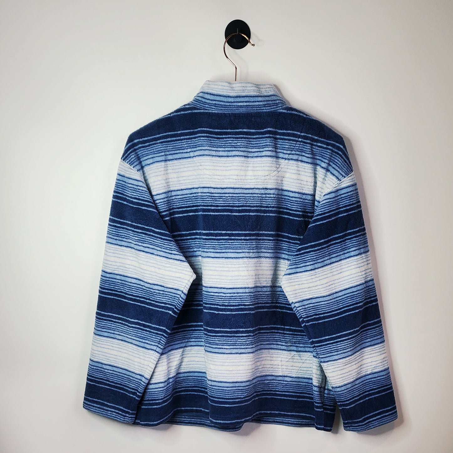 Vintage 80's Stripe Vintage Fleece Jumper Blue Size L