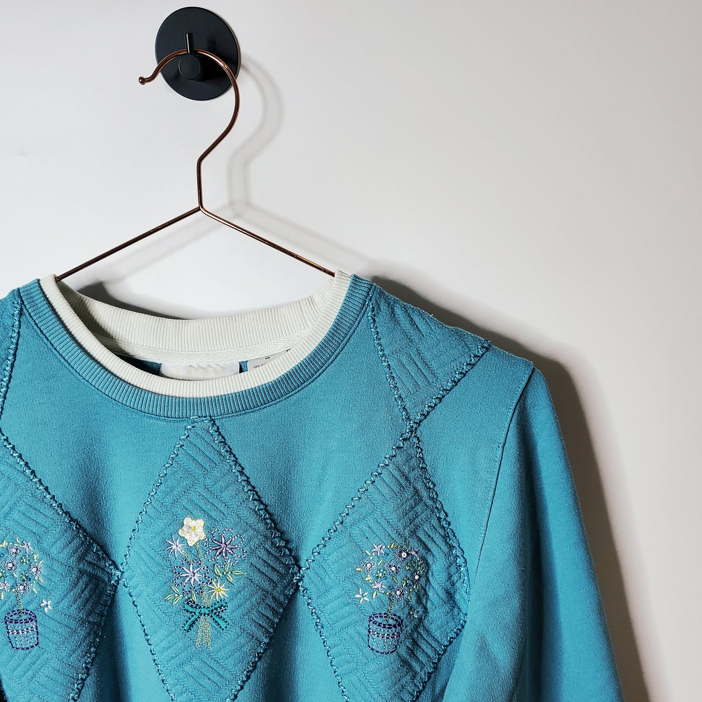 Vintage 90's Alfred Dunner Embroidered Sweatshirt Blue Size M