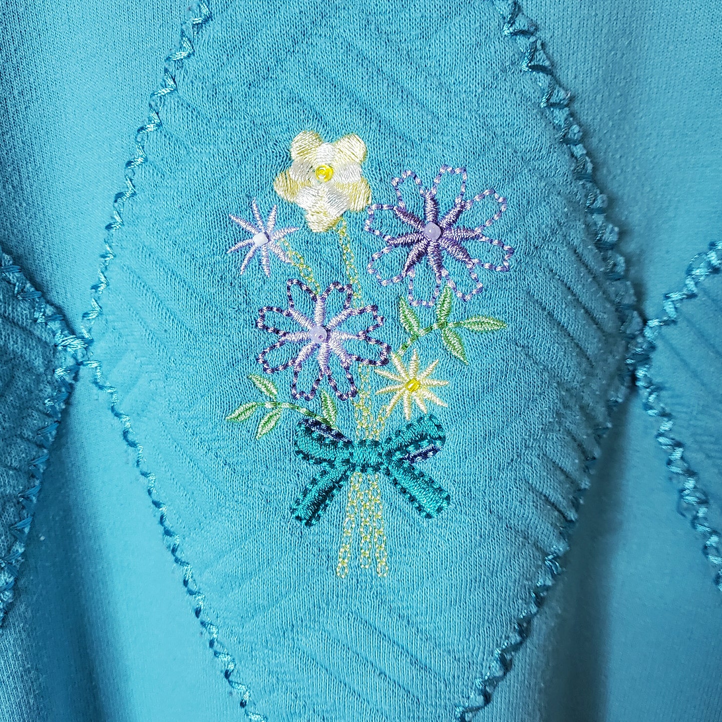 Vintage 90's Alfred Dunner Embroidered Sweatshirt Blue Size M