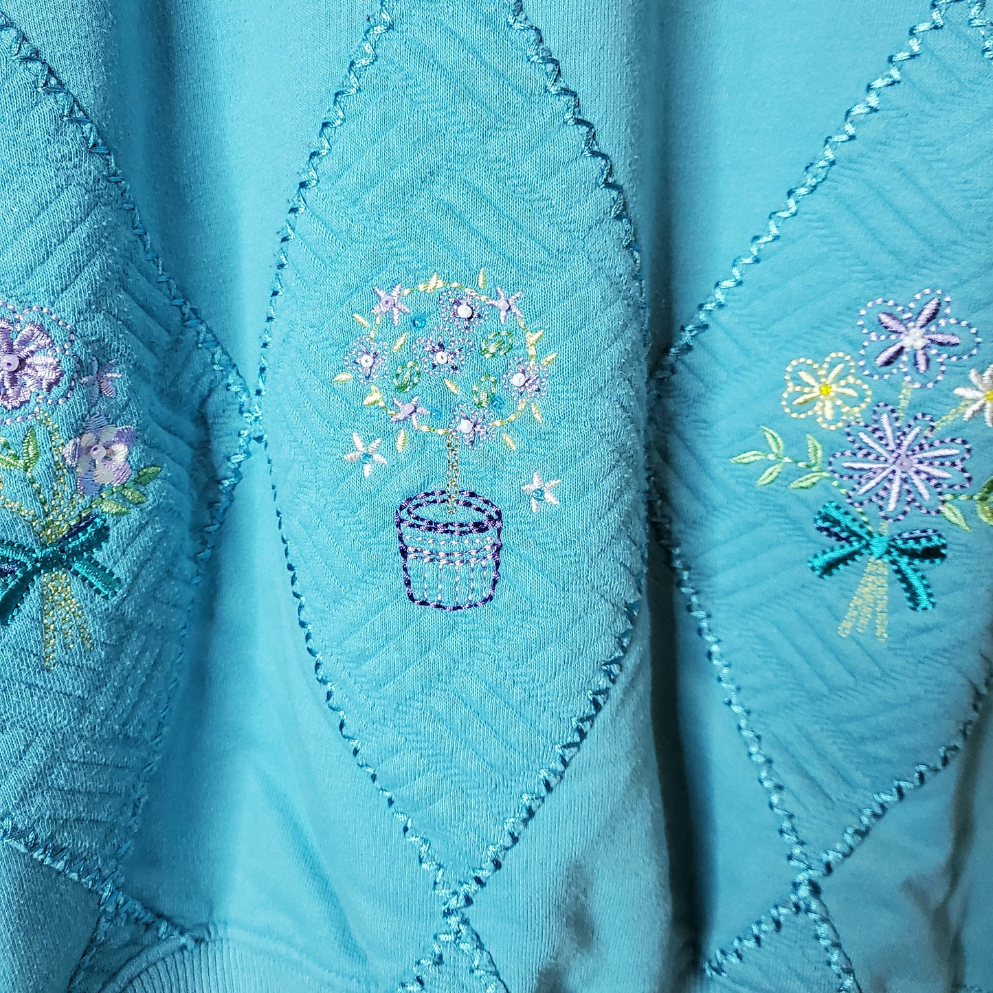 Vintage 90's Alfred Dunner Embroidered Sweatshirt Blue Size M