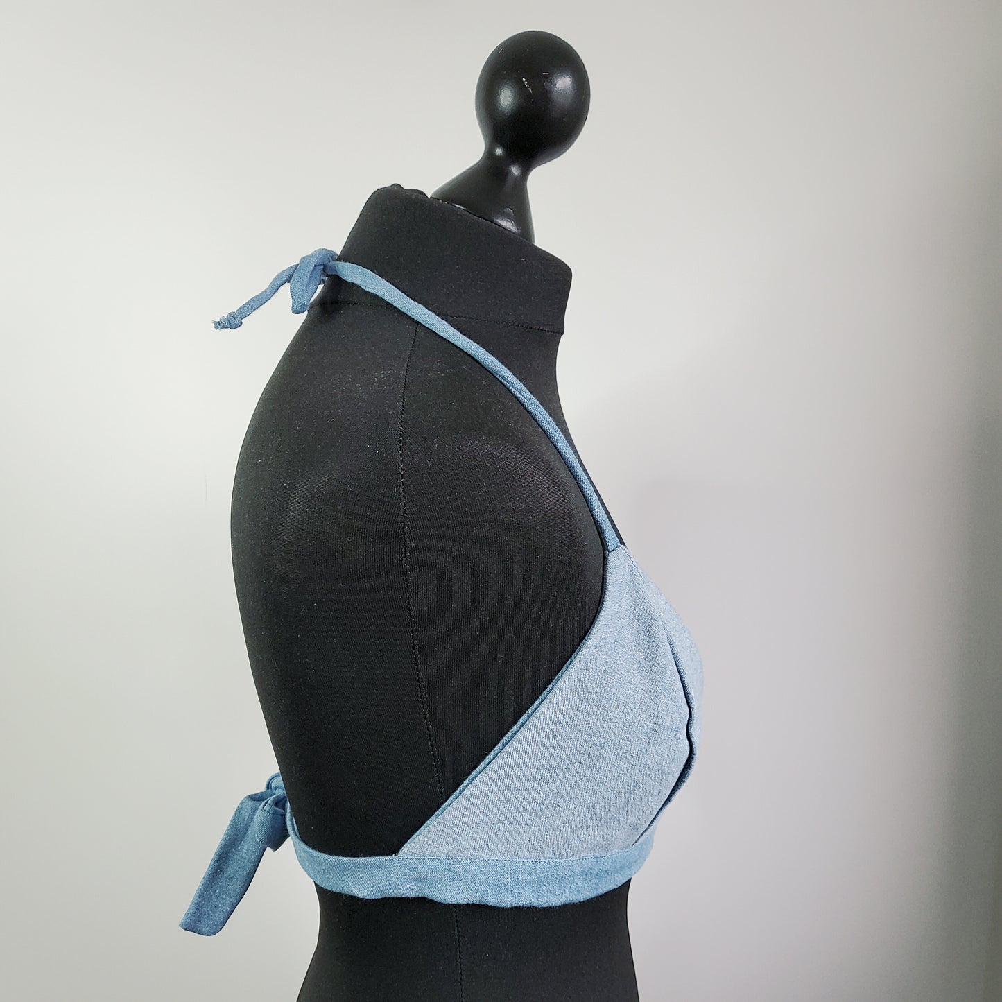 Reworked Denim Bralette - Size 12-16