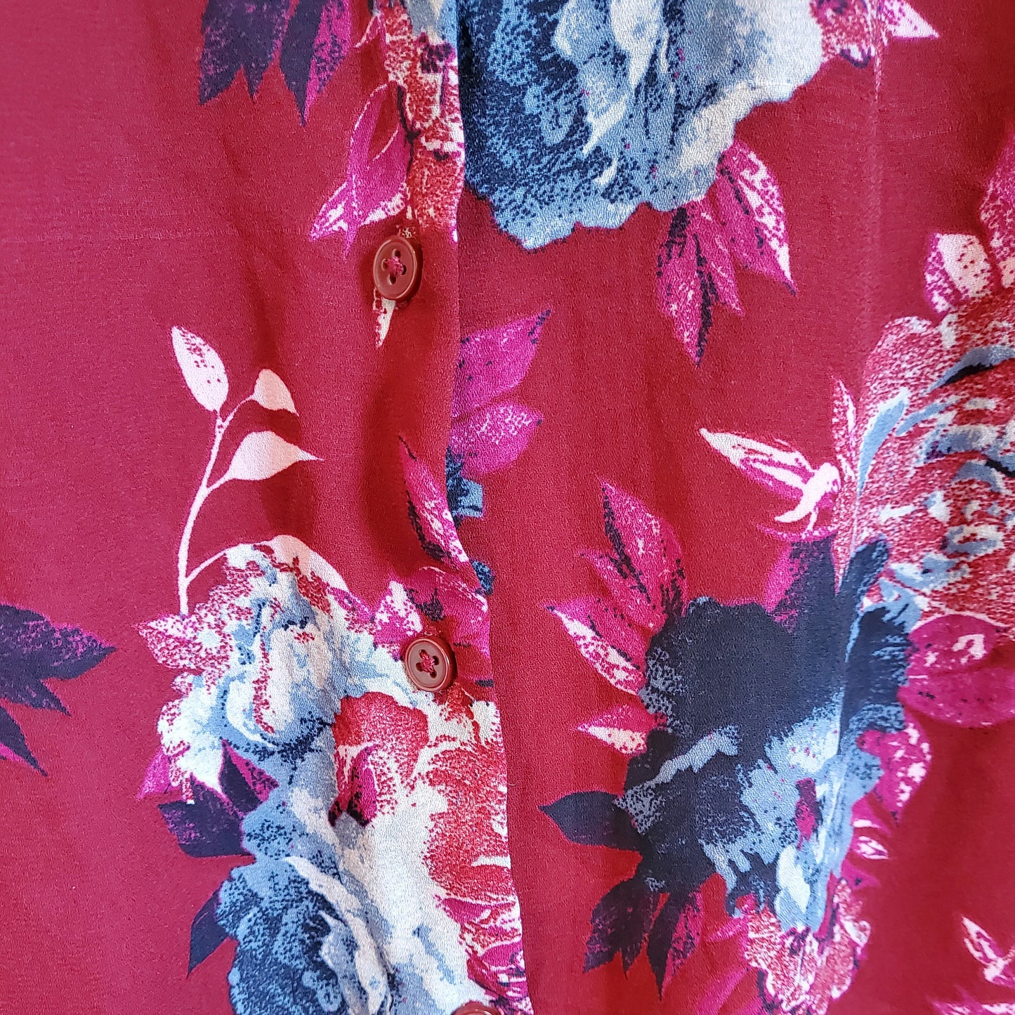 90s Vintage Floral Blouse Purple Size 8-10