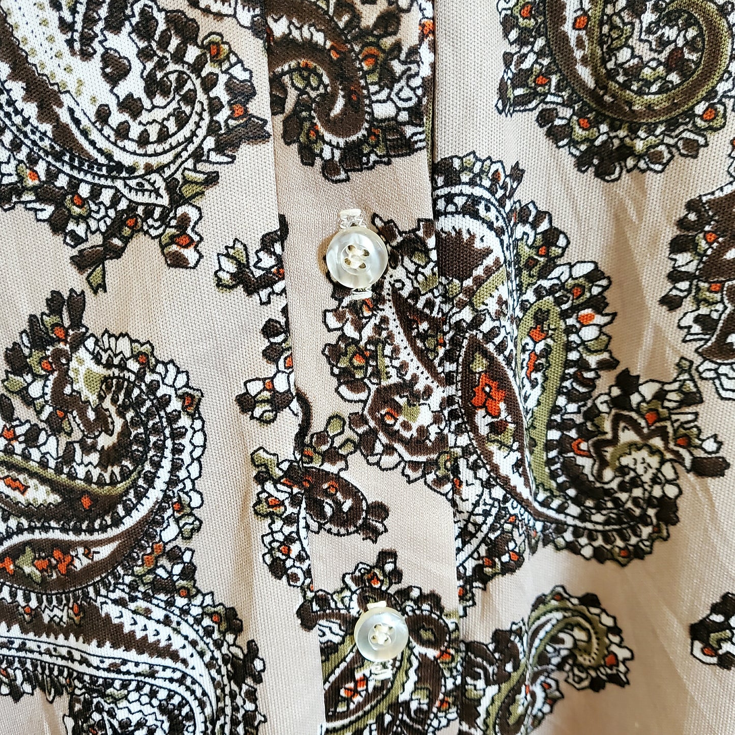 Vintage 90s Pasiley Blouse Brown Size 6-8