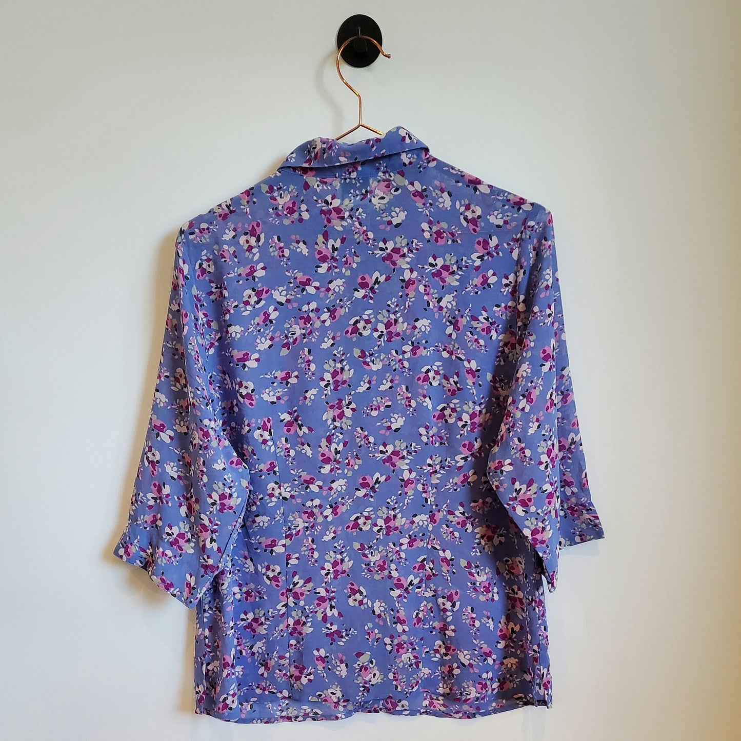 Vintage Floral Blouse Purple Size 8-10
