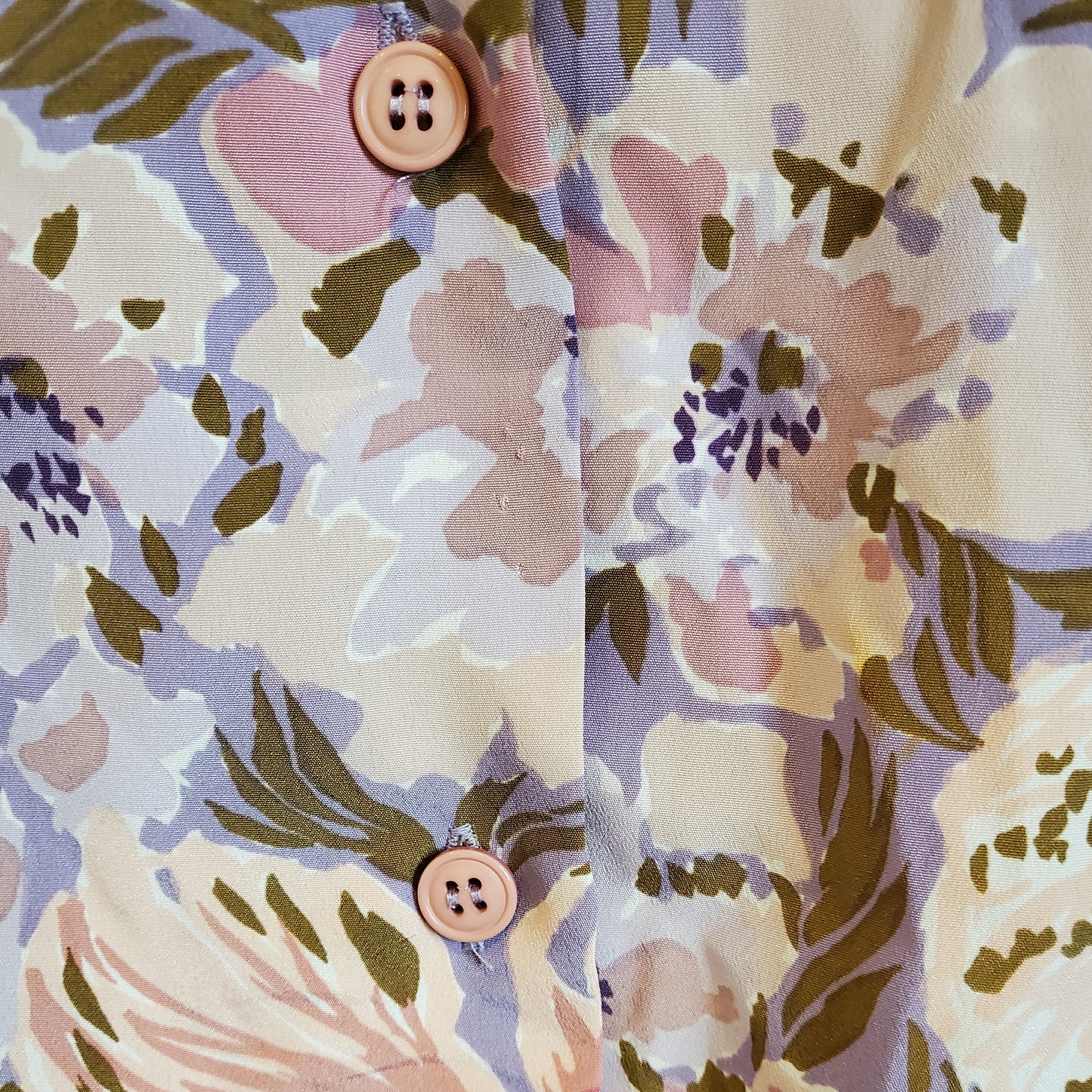 Vintage 80s Floral Blouse Pink Size 10