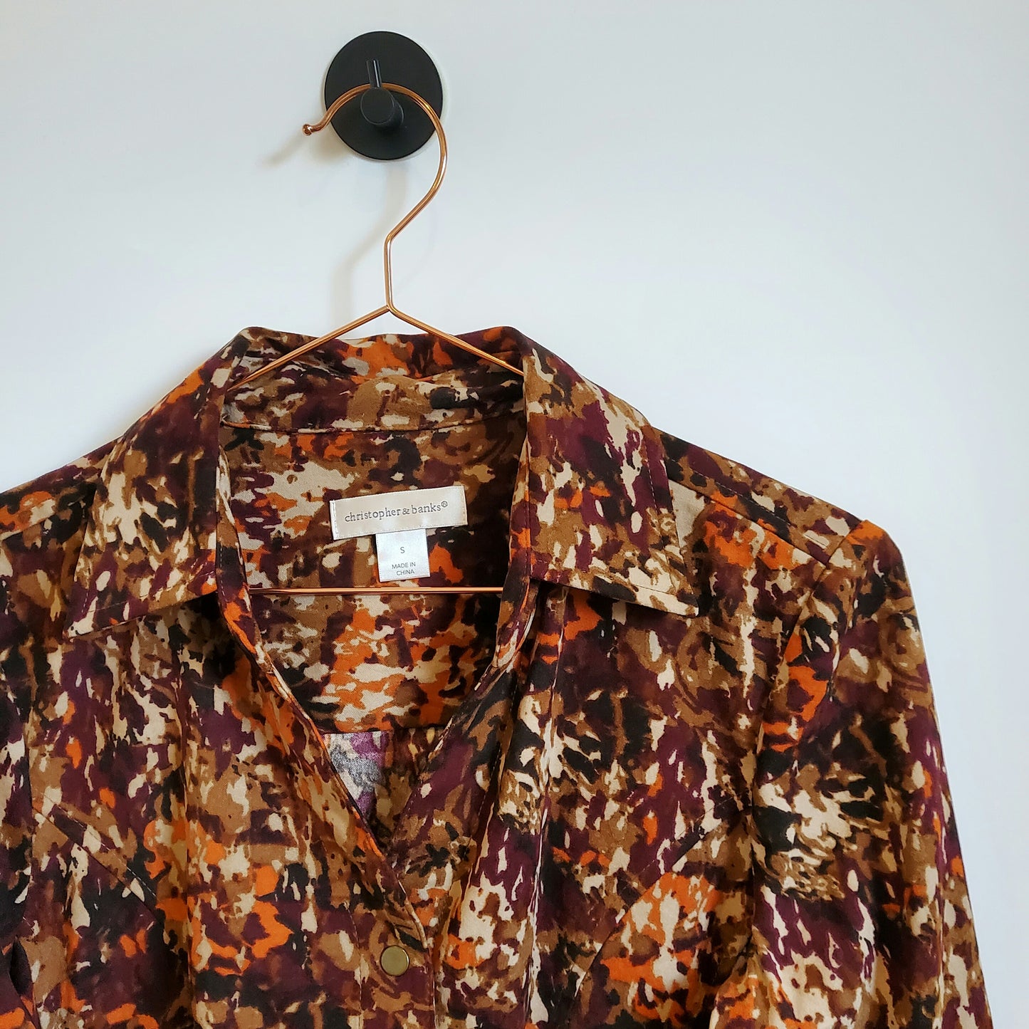 Vintage 80s Blouse Brown Size 6-8