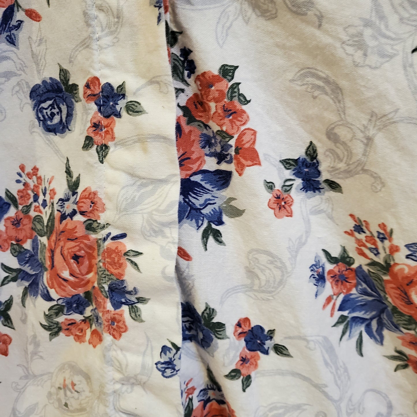 Vintage 80s Floral Short Sleeve Shirt | Size 12