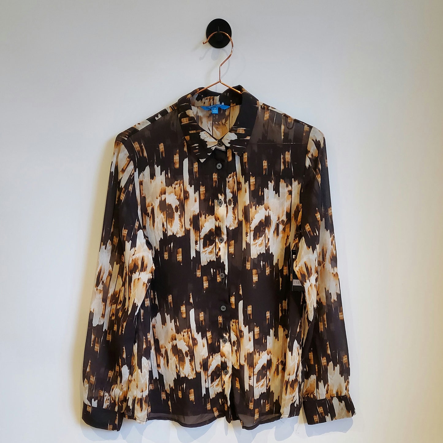 Vintage 90s Sheer Chiffon Blouse | Size 10
